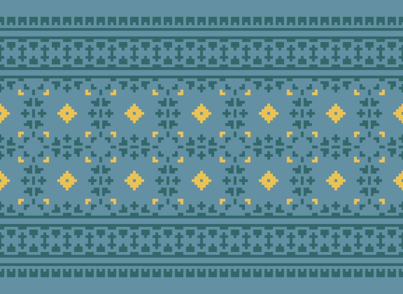 Geometric ethnic pattern. Pixel pattern. Design for clothing, fabric, background, wallpaper, wrapping, batik. Knitwear, Embroidery style. Aztec geometric art ornament print. Vector illustration.