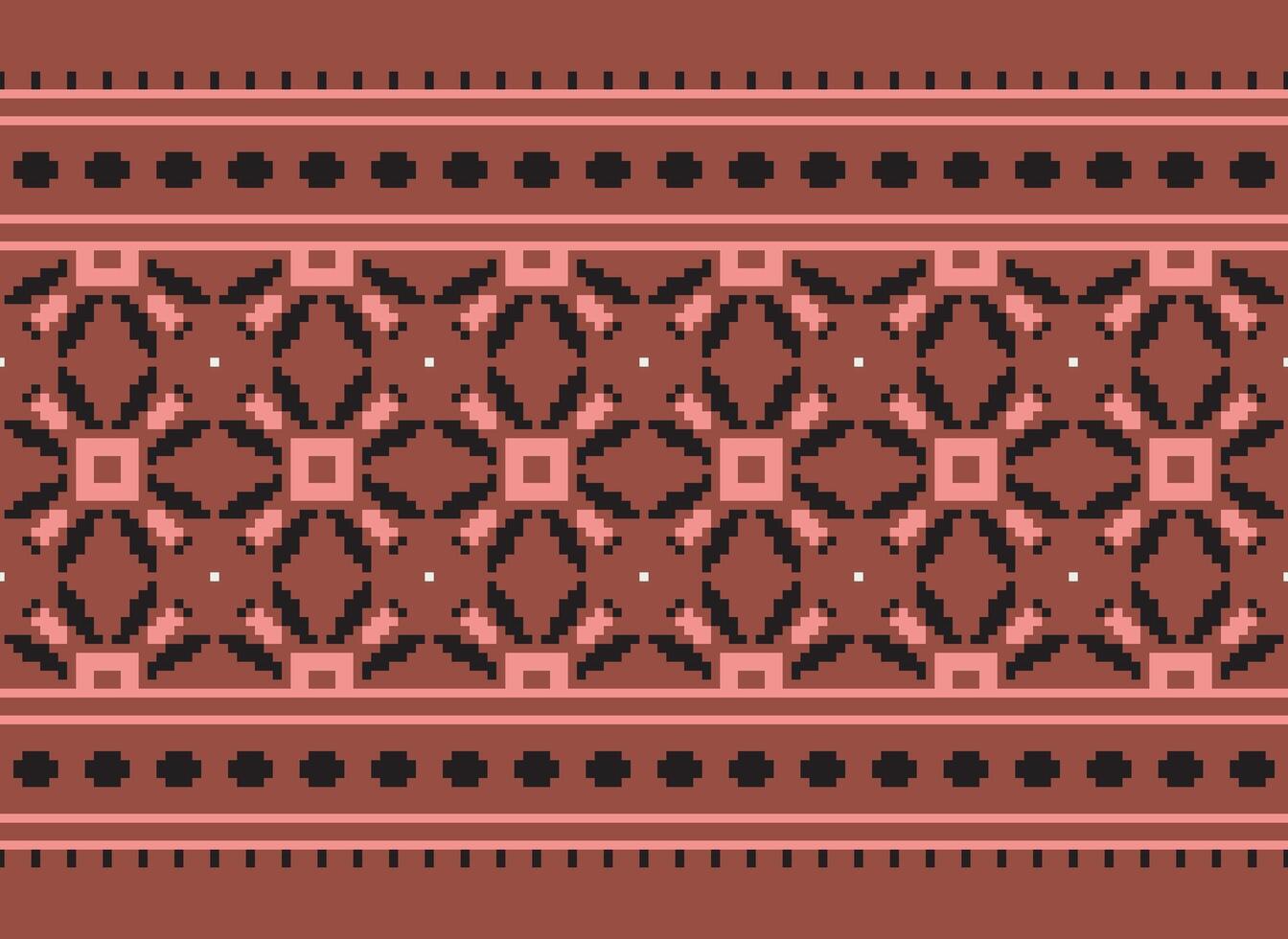 Geometric ethnic pattern. Pixel pattern. Design for clothing, fabric, background, wallpaper, wrapping, batik. Knitwear, Embroidery style. Aztec geometric art ornament print. Vector illustration.