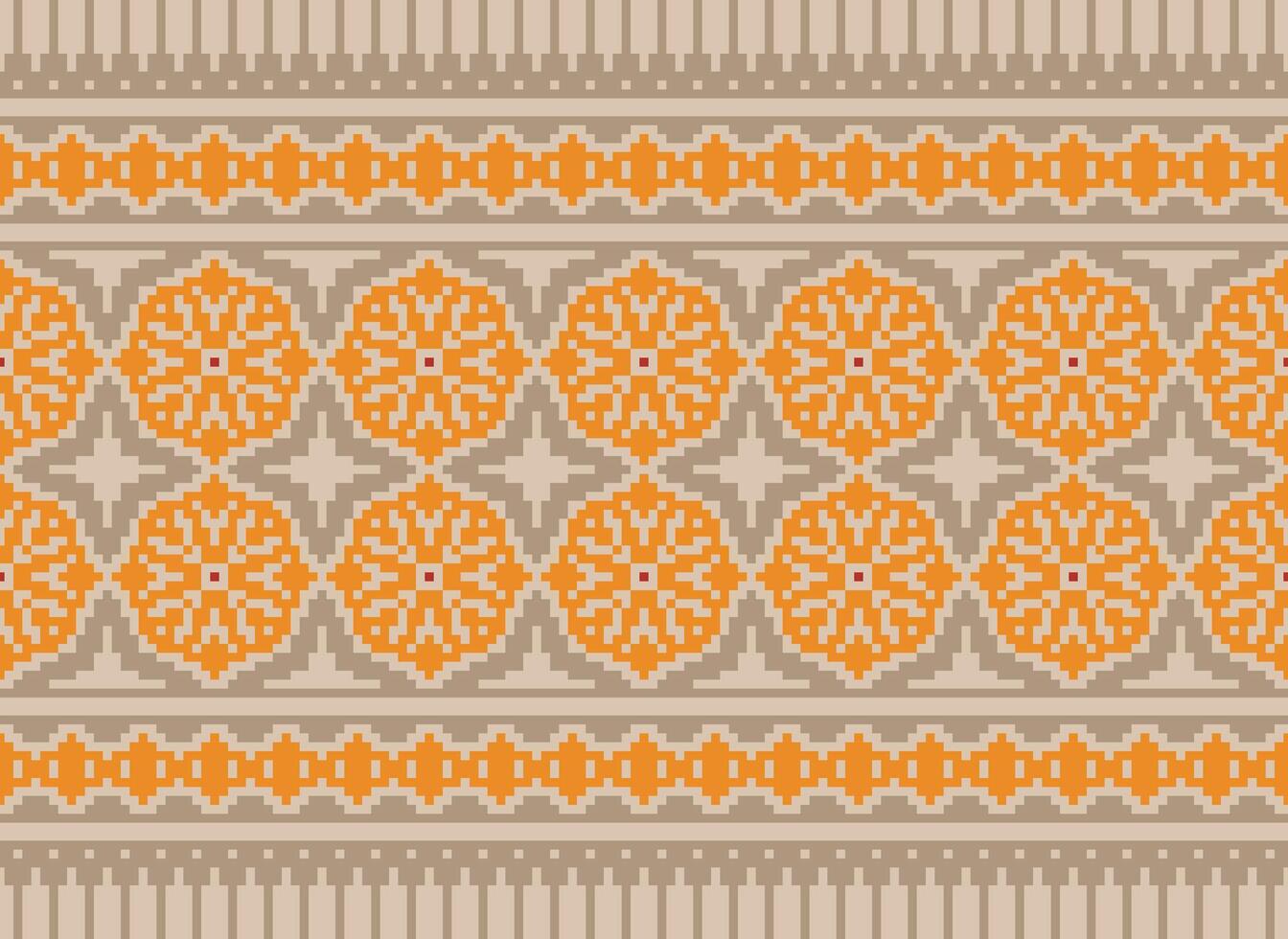 Geometric ethnic pattern. Pixel pattern. Design for clothing, fabric, background, wallpaper, wrapping, batik. Knitwear, Embroidery style. Aztec geometric art ornament print. Vector illustration.