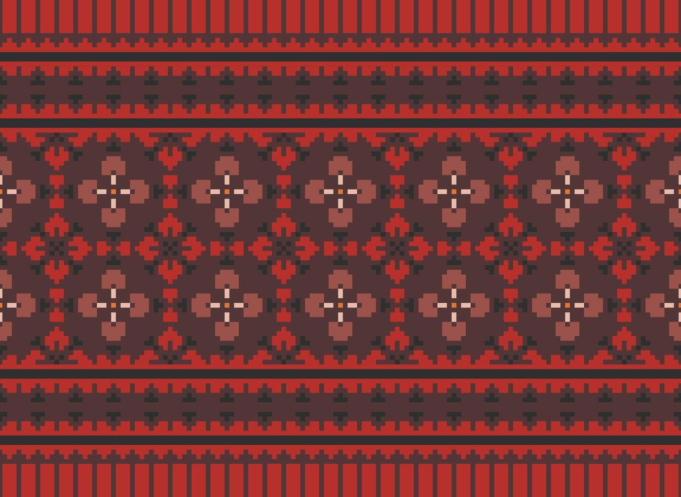 Geometric ethnic pattern. Pixel pattern. Design for clothing, fabric, background, wallpaper, wrapping, batik. Knitwear, Embroidery style. Aztec geometric art ornament print. Vector illustration.