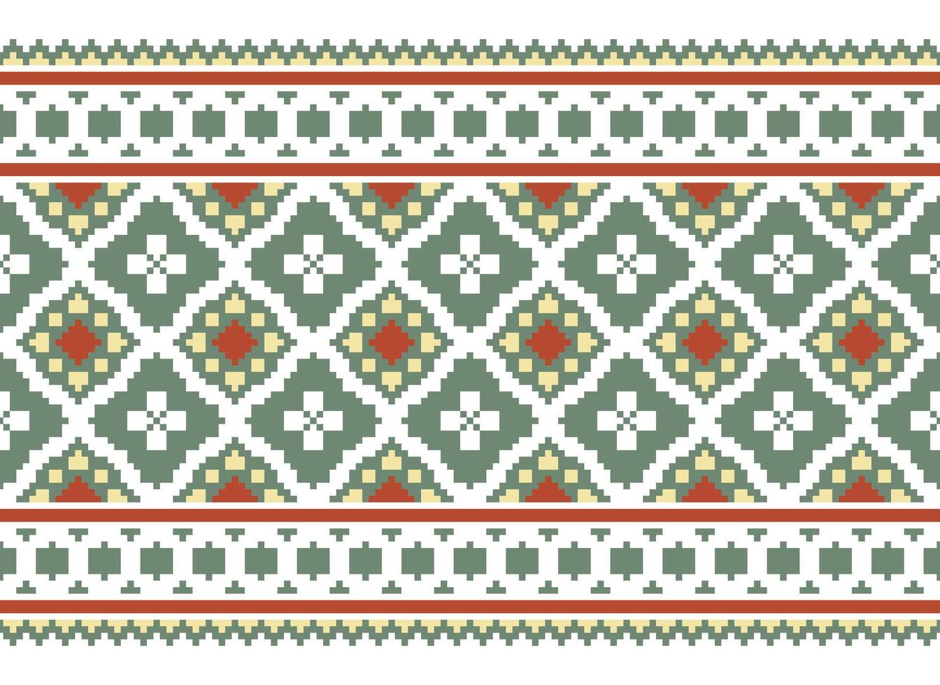 Geometric ethnic pattern. Pixel pattern. Design for clothing, fabric, background, wallpaper, wrapping, batik. Knitwear, Embroidery style. Aztec geometric art ornament print. Vector illustration.
