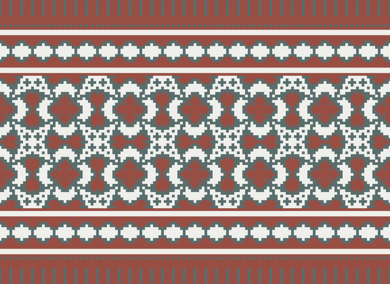 Geometric ethnic pattern. Pixel pattern. Design for clothing, fabric, background, wallpaper, wrapping, batik. Knitwear, Embroidery style. Aztec geometric art ornament print. Vector illustration.