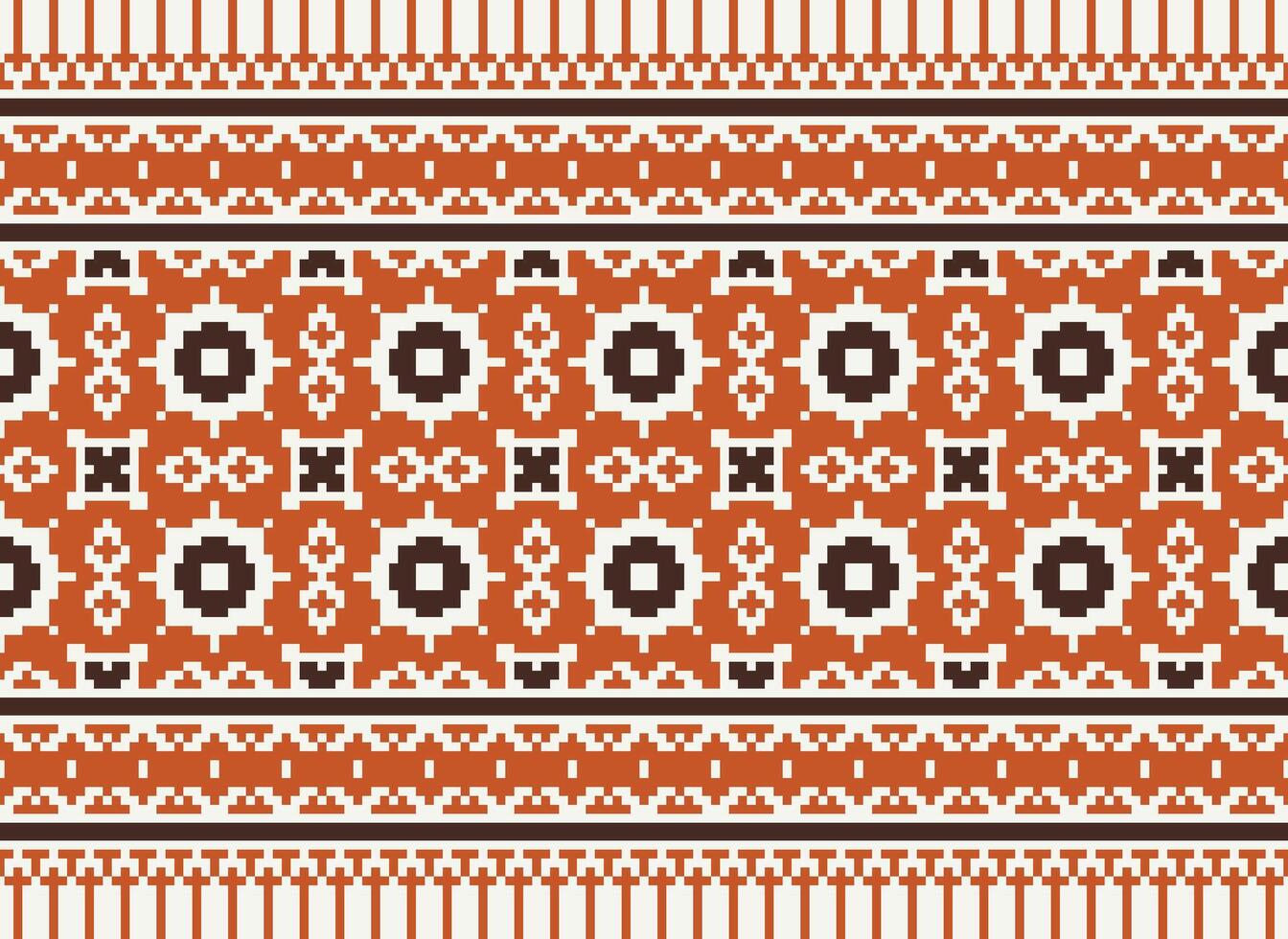 cross stitch traditional ethnic pattern paisley flower Ikat background abstract Aztec African Indonesian Indian seamless pattern for fabric print cloth dress carpet curtains and sarong vector