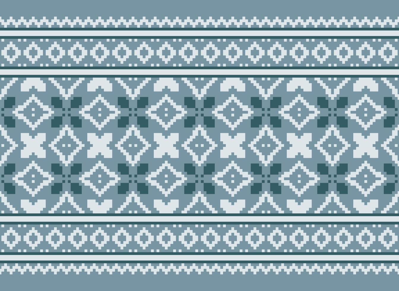cross stitch traditional ethnic pattern paisley flower Ikat background abstract Aztec African Indonesian Indian seamless pattern for fabric print cloth dress carpet curtains and sarong vector