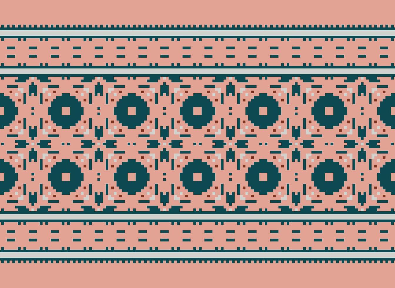Geometric ethnic pattern. Pixel pattern. Design for clothing, fabric, background, wallpaper, wrapping, batik. Knitwear, Embroidery style. Aztec geometric art ornament print. Vector illustration.