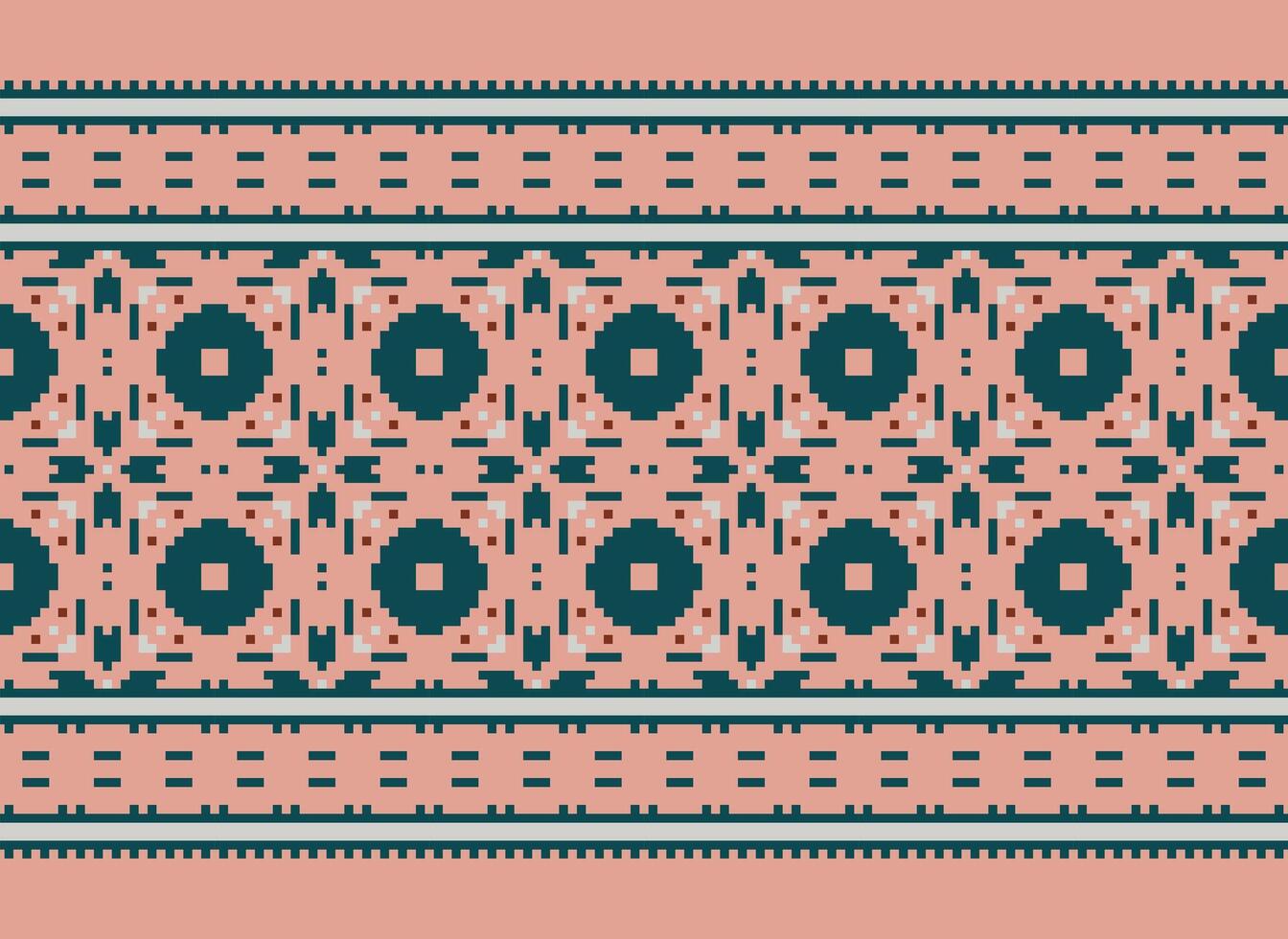 Geometric ethnic pattern. Pixel pattern. Design for clothing, fabric, background, wallpaper, wrapping, batik. Knitwear, Embroidery style. Aztec geometric art ornament print. Vector illustration.