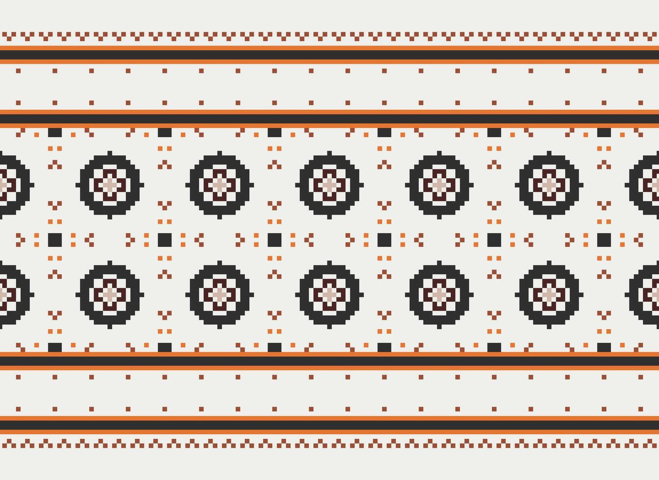 cross stitch traditional ethnic pattern paisley flower Ikat background abstract Aztec African Indonesian Indian seamless pattern for fabric print cloth dress carpet curtains and sarong vector