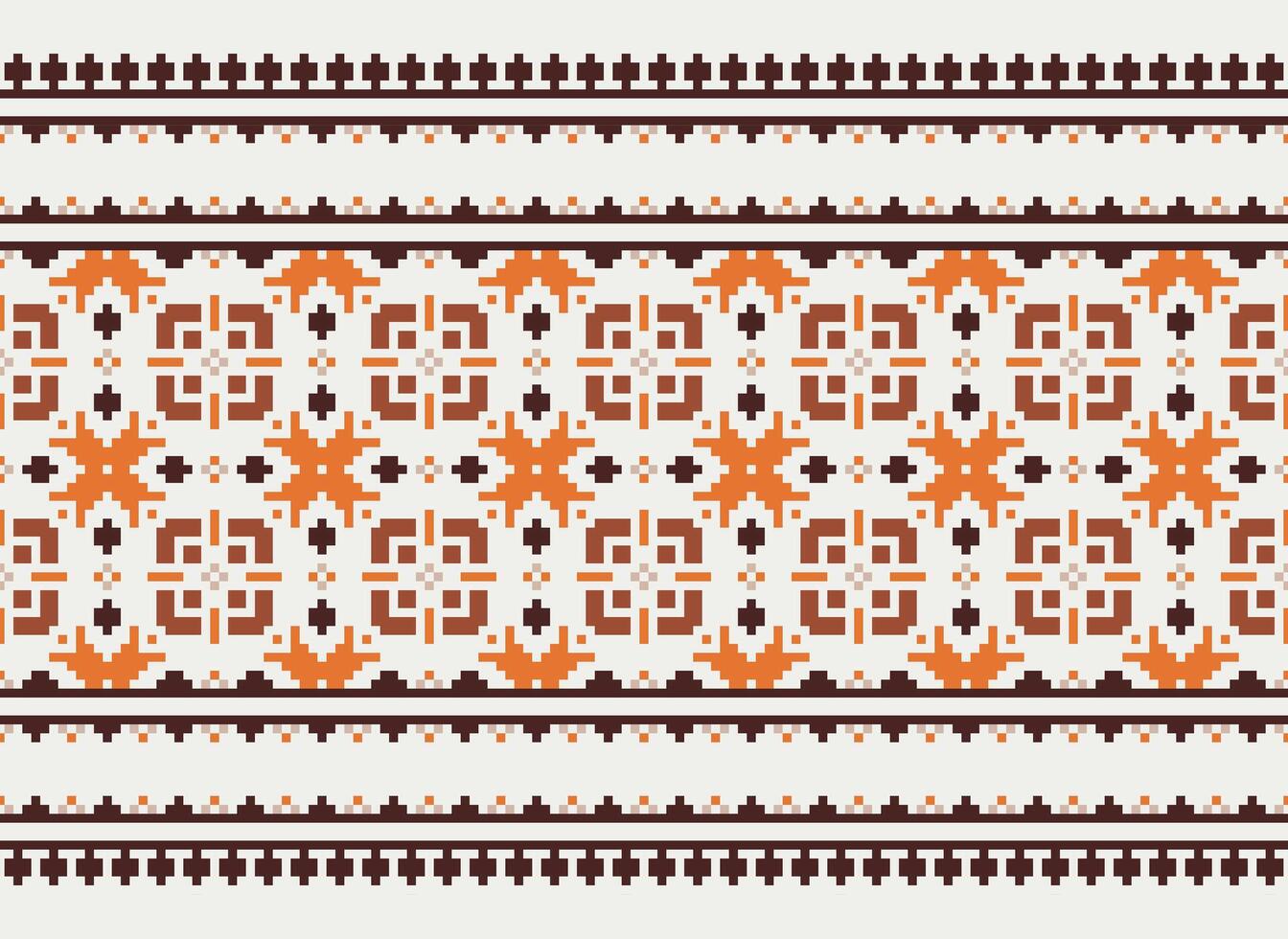 cross stitch traditional ethnic pattern paisley flower Ikat background abstract Aztec African Indonesian Indian seamless pattern for fabric print cloth dress carpet curtains and sarong vector