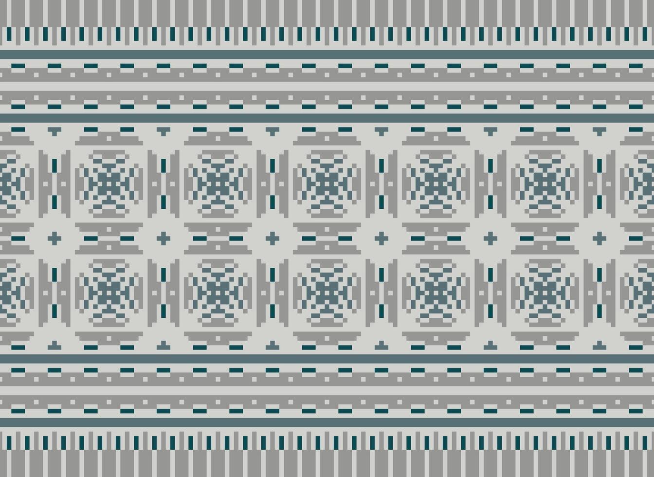 cross stitch traditional ethnic pattern paisley flower Ikat background abstract Aztec African Indonesian Indian seamless pattern for fabric print cloth dress carpet curtains and sarong vector