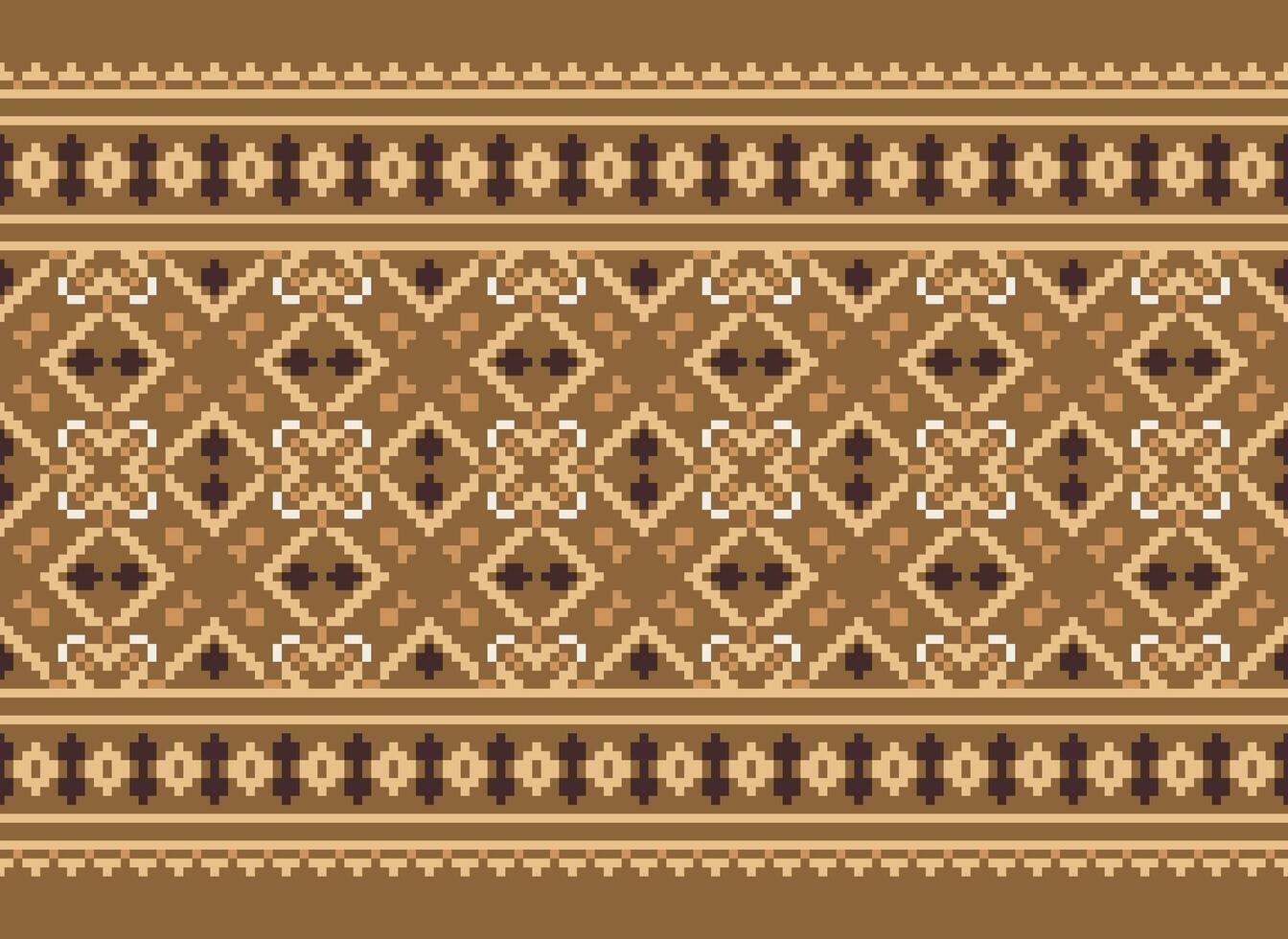 cross stitch traditional ethnic pattern paisley flower Ikat background abstract Aztec African Indonesian Indian seamless pattern for fabric print cloth dress carpet curtains and sarong vector