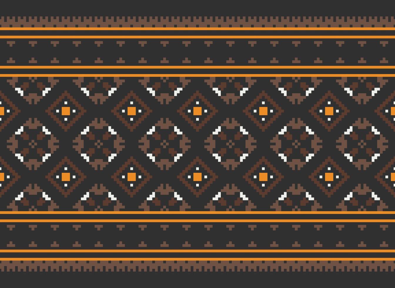 cross stitch traditional ethnic pattern paisley flower Ikat background abstract Aztec African Indonesian Indian seamless pattern for fabric print cloth dress carpet curtains and sarong vector