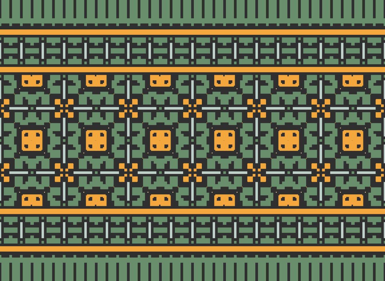 Beautiful floral cross stitch pattern.geometric ethnic oriental pattern traditional background.Aztec style abstract vector illustration.design for texture,fabric,clothing,wrapping,decoration,carpet.