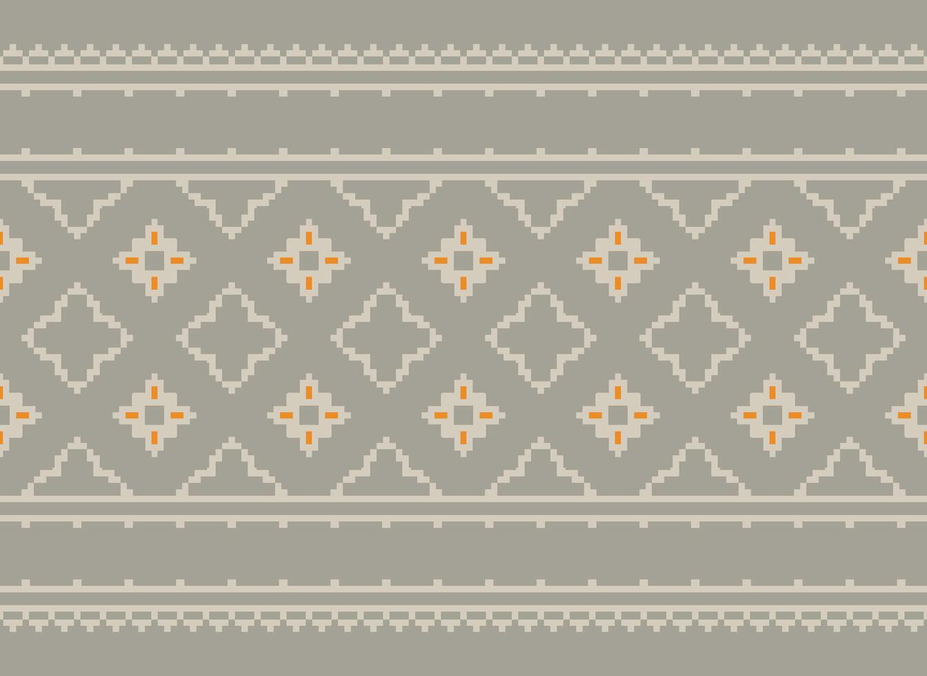 cross stitch traditional ethnic pattern paisley flower Ikat background abstract Aztec African Indonesian Indian seamless pattern for fabric print cloth dress carpet curtains and sarong vector