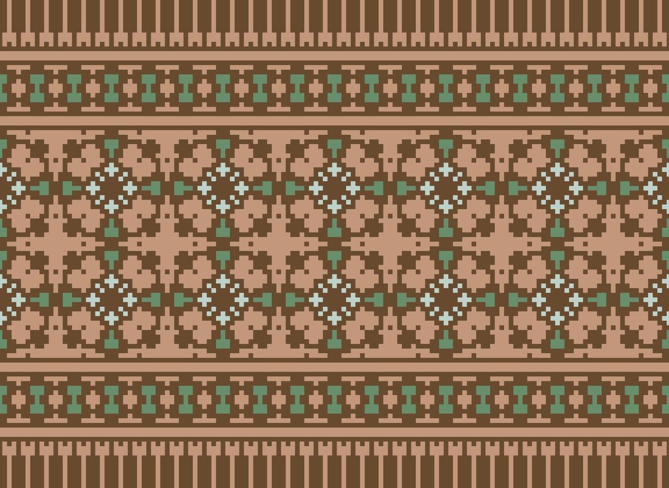Beautiful floral cross stitch pattern.geometric ethnic oriental pattern traditional background.Aztec style abstract vector illustration.design for texture,fabric,clothing,wrapping,decoration,carpet.