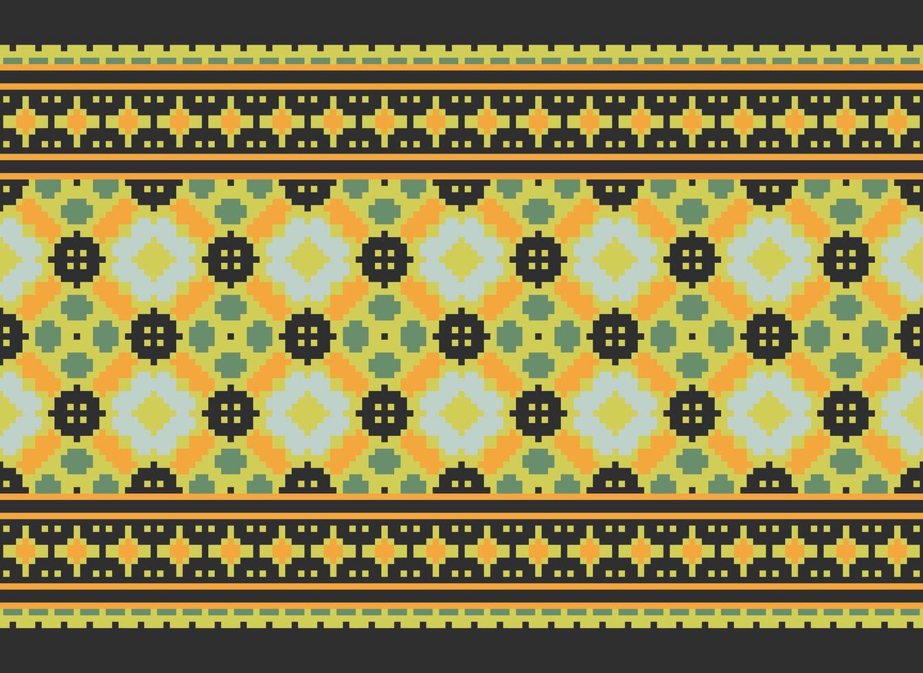 Beautiful floral cross stitch pattern.geometric ethnic oriental pattern traditional background.Aztec style abstract vector illustration.design for texture,fabric,clothing,wrapping,decoration,carpet.