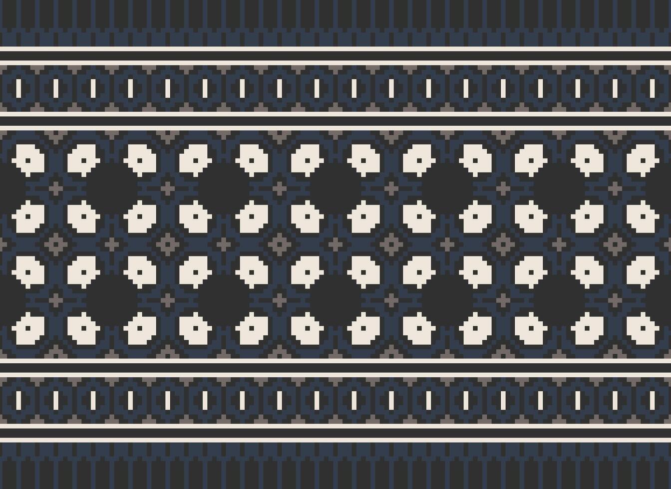 Beautiful floral cross stitch pattern.geometric ethnic oriental pattern traditional background.Aztec style abstract vector illustration.design for texture,fabric,clothing,wrapping,decoration,carpet.