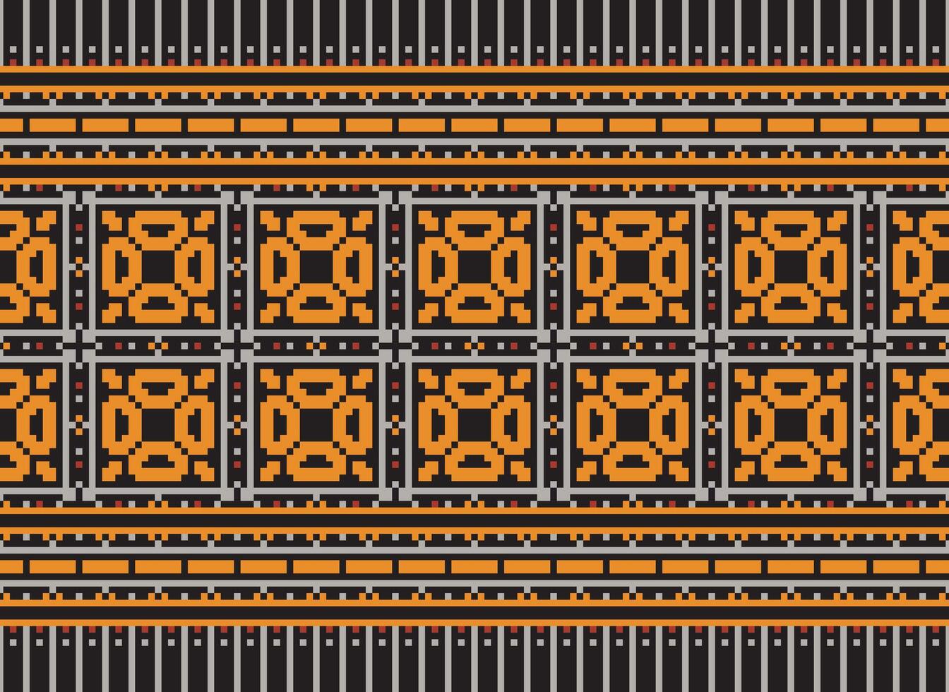 Beautiful floral cross stitch pattern.geometric ethnic oriental pattern traditional background.Aztec style abstract vector illustration.design for texture,fabric,clothing,wrapping,decoration,carpet.