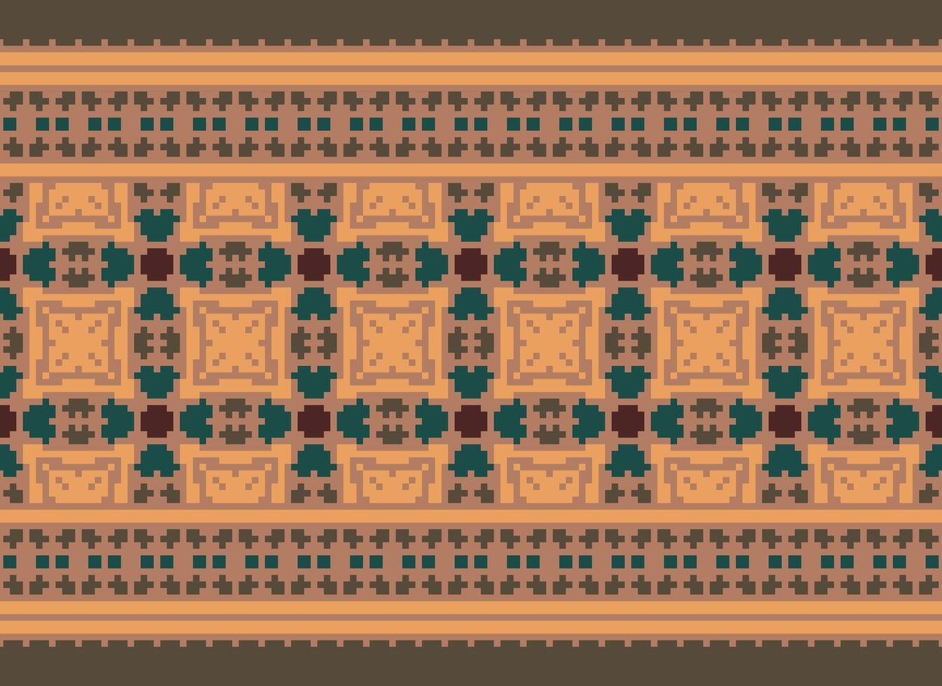 Beautiful floral cross stitch pattern.geometric ethnic oriental pattern traditional background.Aztec style abstract vector illustration.design for texture,fabric,clothing,wrapping,decoration,carpet.