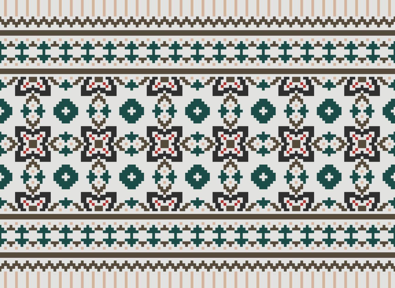Beautiful floral cross stitch pattern.geometric ethnic oriental pattern traditional background.Aztec style abstract vector illustration.design for texture,fabric,clothing,wrapping,decoration,carpet.