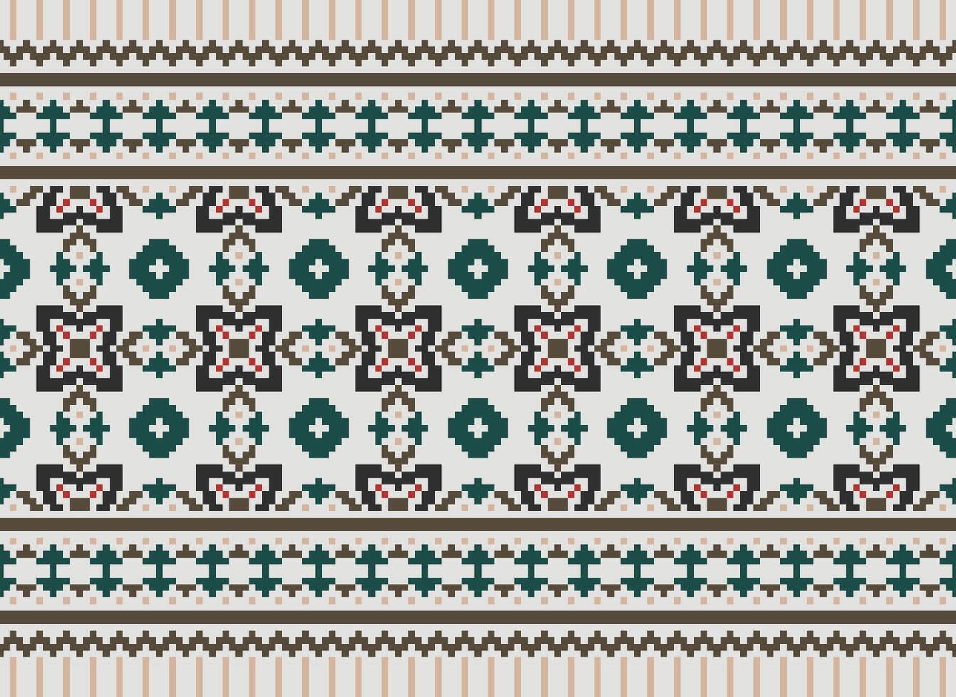 Beautiful floral cross stitch pattern.geometric ethnic oriental pattern traditional background.Aztec style abstract vector illustration.design for texture,fabric,clothing,wrapping,decoration,carpet.