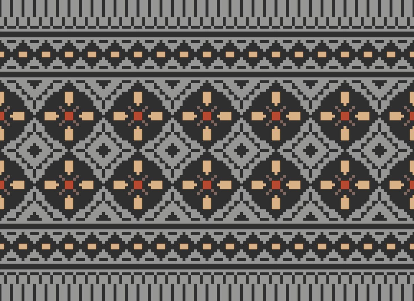 Beautiful floral cross stitch pattern.geometric ethnic oriental pattern traditional background.Aztec style abstract vector illustration.design for texture,fabric,clothing,wrapping,decoration,carpet.