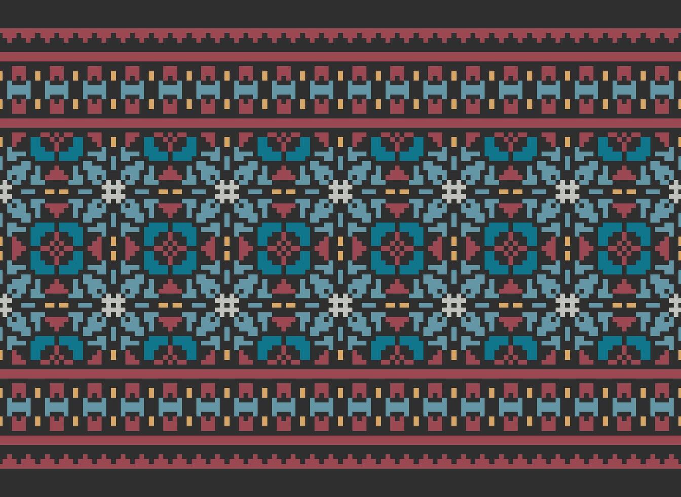 Beautiful floral cross stitch pattern.geometric ethnic oriental pattern traditional background.Aztec style abstract vector illustration.design for texture,fabric,clothing,wrapping,decoration,carpet.