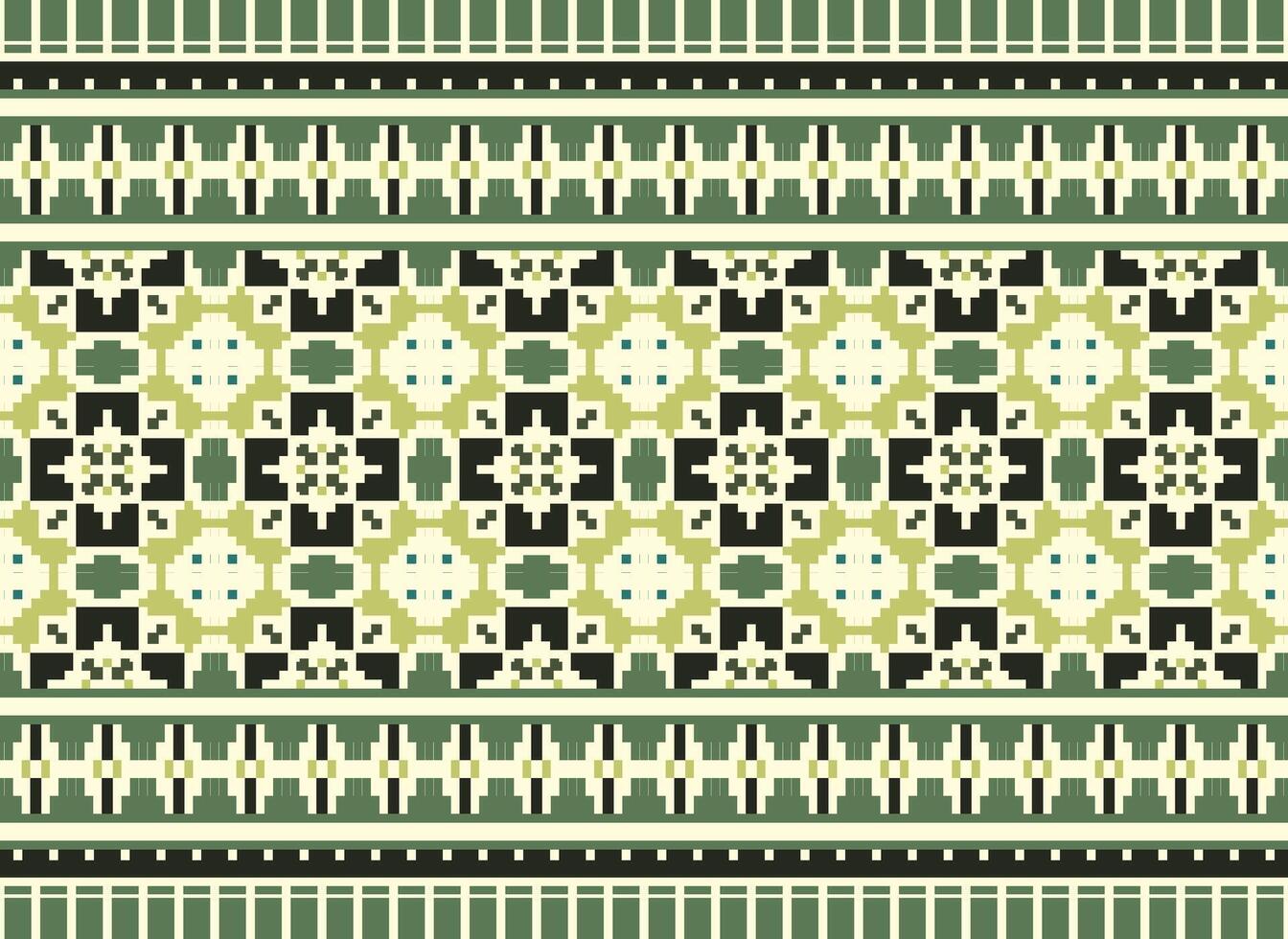 Beautiful floral cross stitch pattern.geometric ethnic oriental pattern traditional background.Aztec style abstract vector illustration.design for texture,fabric,clothing,wrapping,decoration,carpet.