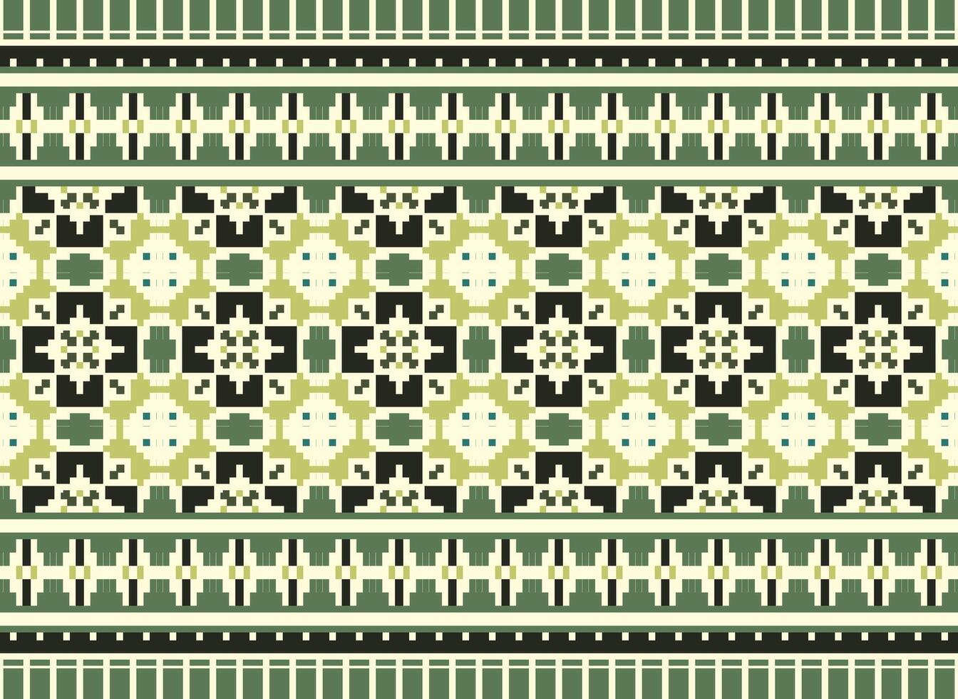 Beautiful floral cross stitch pattern.geometric ethnic oriental pattern traditional background.Aztec style abstract vector illustration.design for texture,fabric,clothing,wrapping,decoration,carpet.