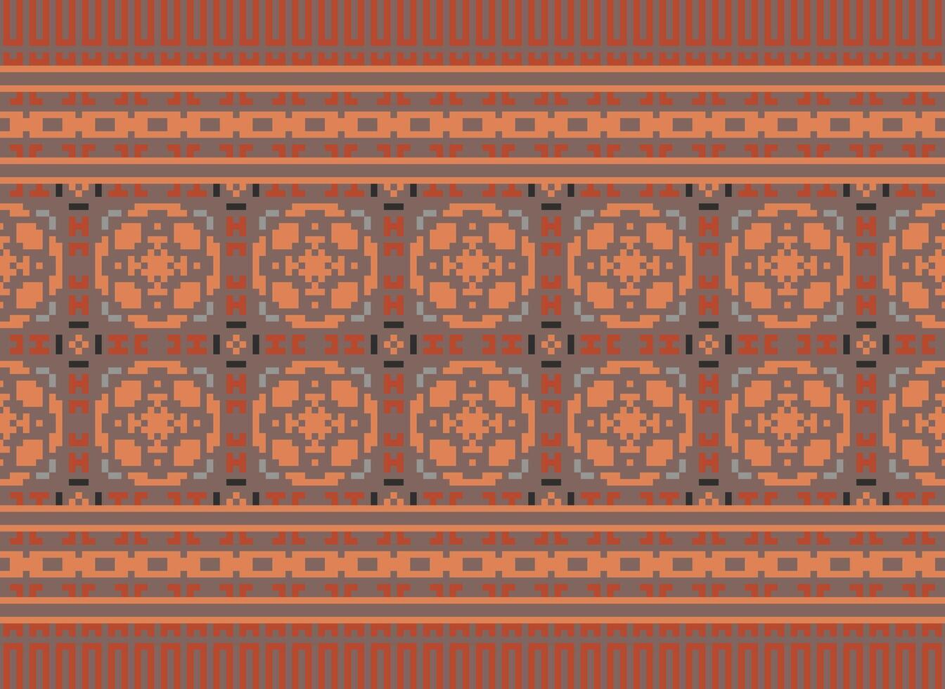 Beautiful floral cross stitch pattern.geometric ethnic oriental pattern traditional background.Aztec style abstract vector illustration.design for texture,fabric,clothing,wrapping,decoration,carpet.