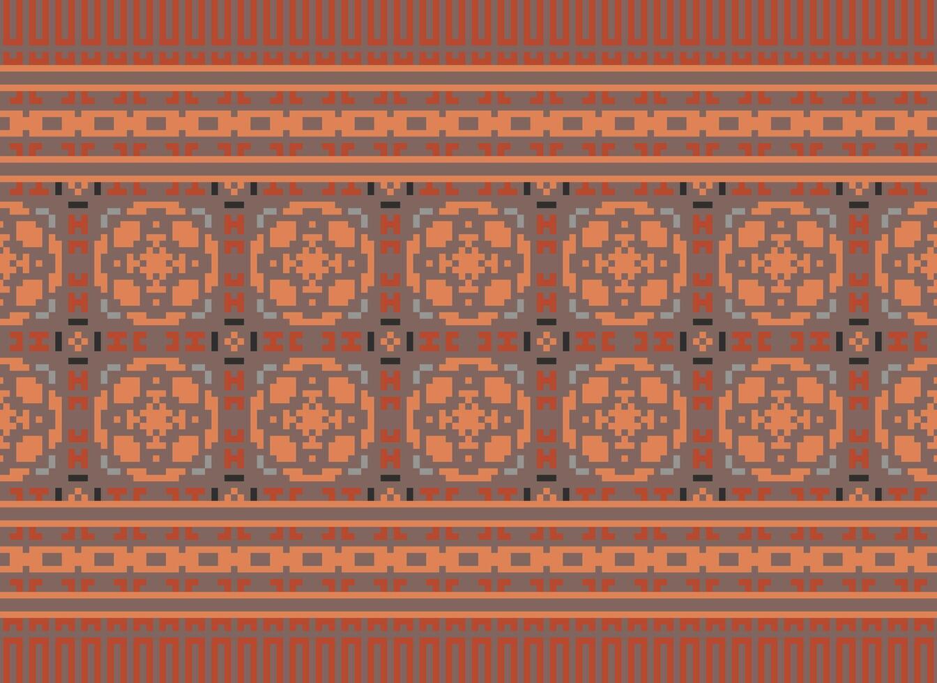 Beautiful floral cross stitch pattern.geometric ethnic oriental pattern traditional background.Aztec style abstract vector illustration.design for texture,fabric,clothing,wrapping,decoration,carpet.