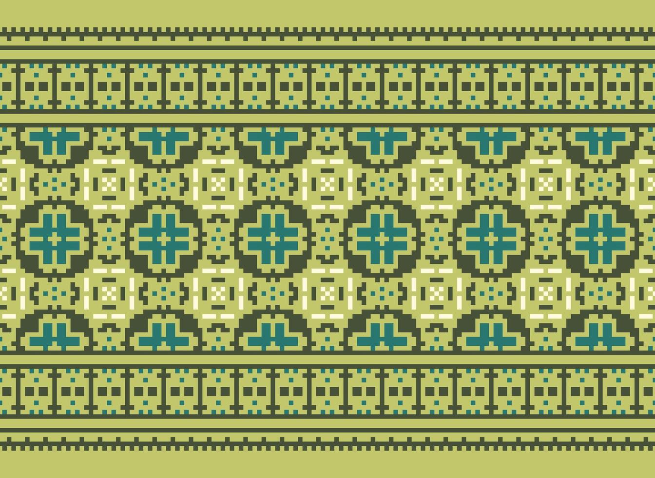 Beautiful floral cross stitch pattern.geometric ethnic oriental pattern traditional background.Aztec style abstract vector illustration.design for texture,fabric,clothing,wrapping,decoration,carpet.