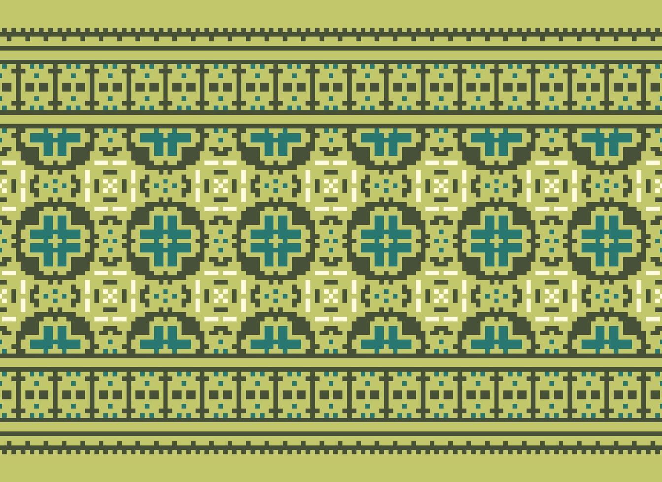 Beautiful floral cross stitch pattern.geometric ethnic oriental pattern traditional background.Aztec style abstract vector illustration.design for texture,fabric,clothing,wrapping,decoration,carpet.