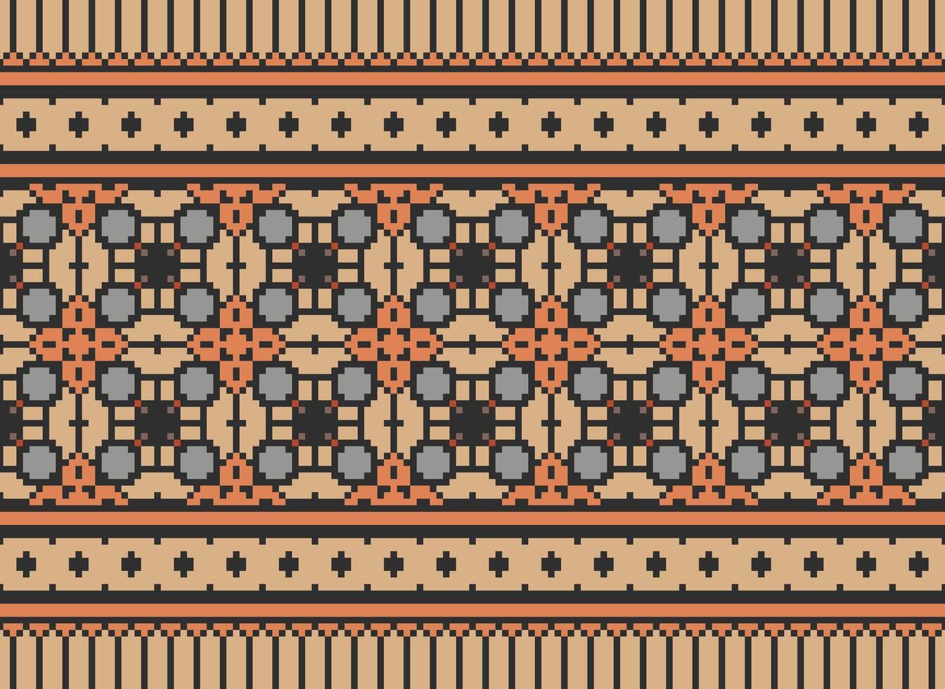 Beautiful floral cross stitch pattern.geometric ethnic oriental pattern traditional background.Aztec style abstract vector illustration.design for texture,fabric,clothing,wrapping,decoration,carpet.