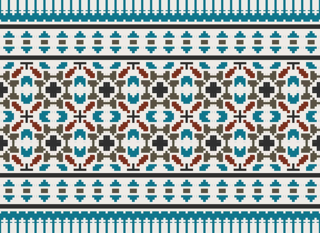 Beautiful floral cross stitch pattern.geometric ethnic oriental pattern traditional background.Aztec style abstract vector illustration.design for texture,fabric,clothing,wrapping,decoration,carpet.