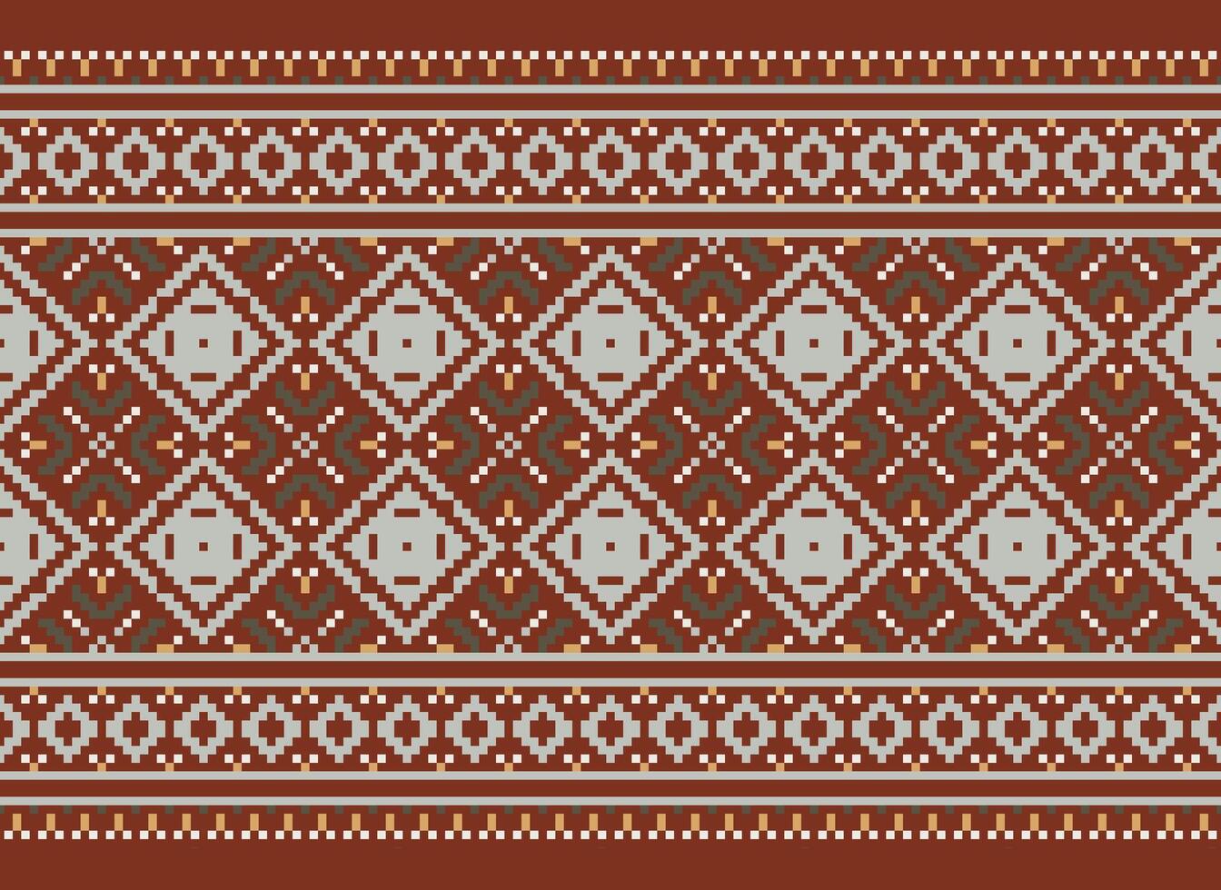 Beautiful floral cross stitch pattern.geometric ethnic oriental pattern traditional background.Aztec style abstract vector illustration.design for texture,fabric,clothing,wrapping,decoration,carpet.