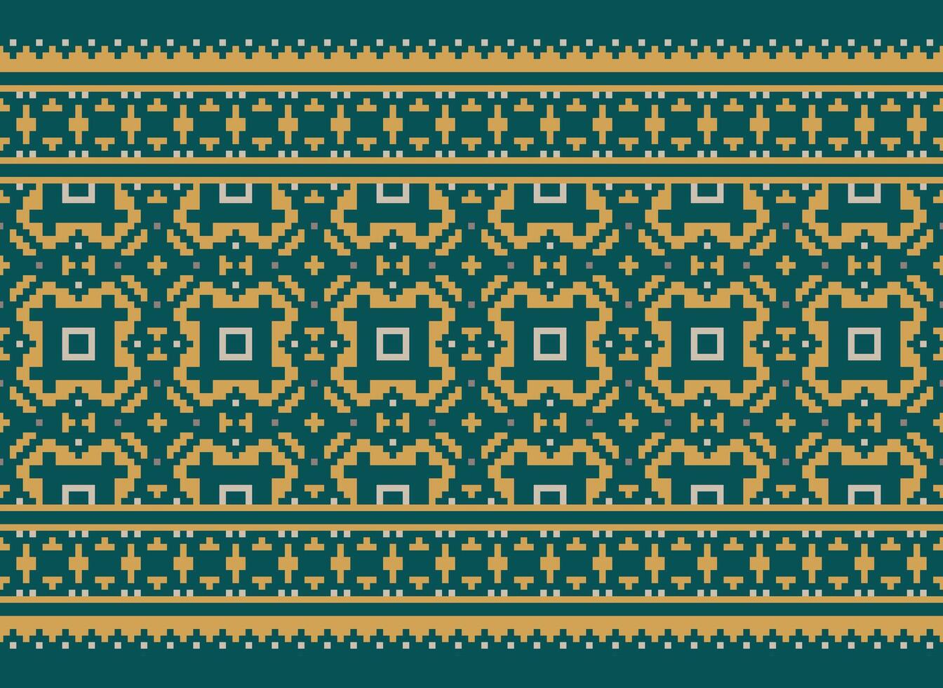 Beautiful floral cross stitch pattern.geometric ethnic oriental pattern traditional background.Aztec style abstract vector illustration.design for texture,fabric,clothing,wrapping,decoration,carpet.