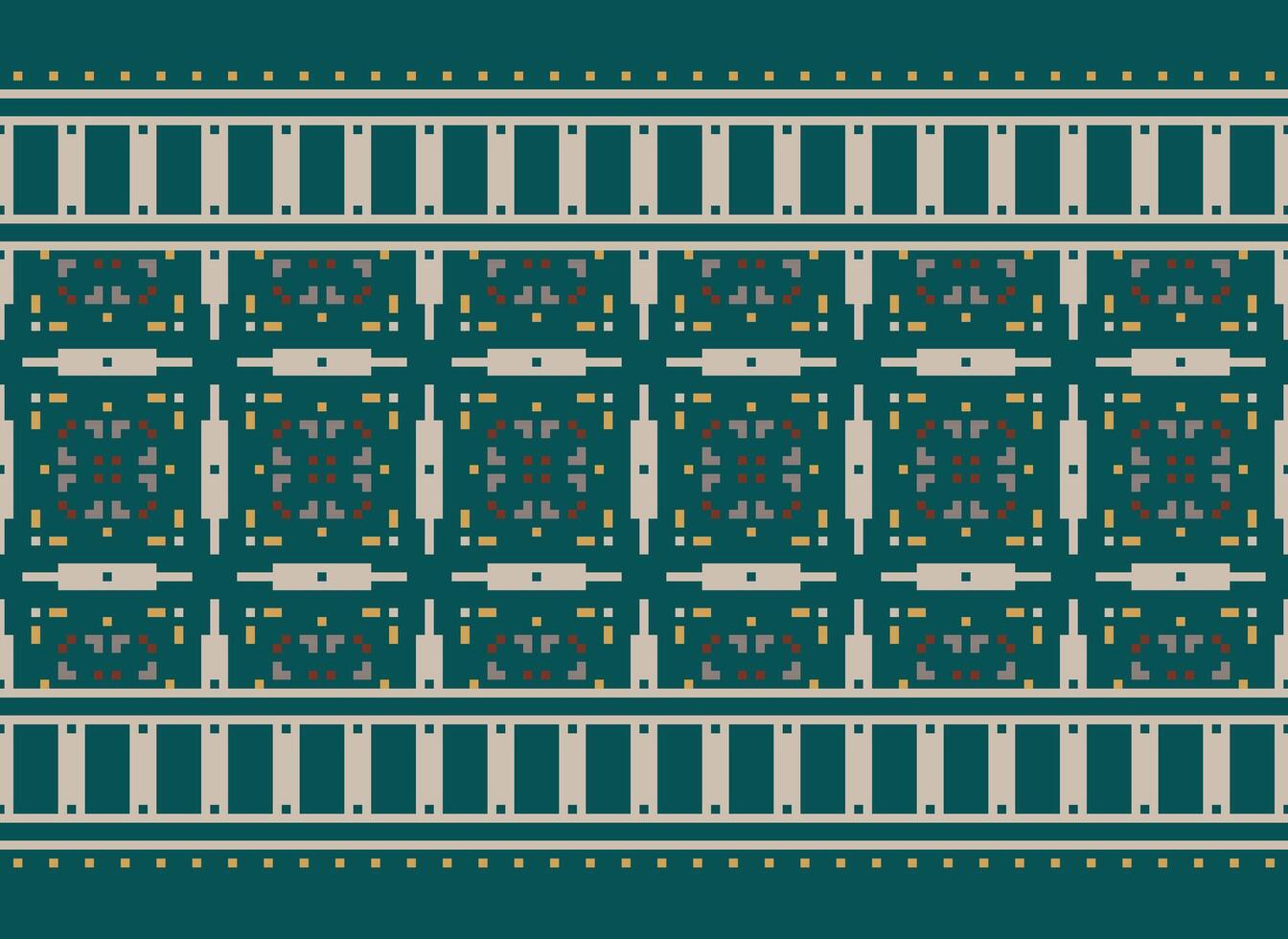 Beautiful floral cross stitch pattern.geometric ethnic oriental pattern traditional background.Aztec style abstract vector illustration.design for texture,fabric,clothing,wrapping,decoration,carpet.