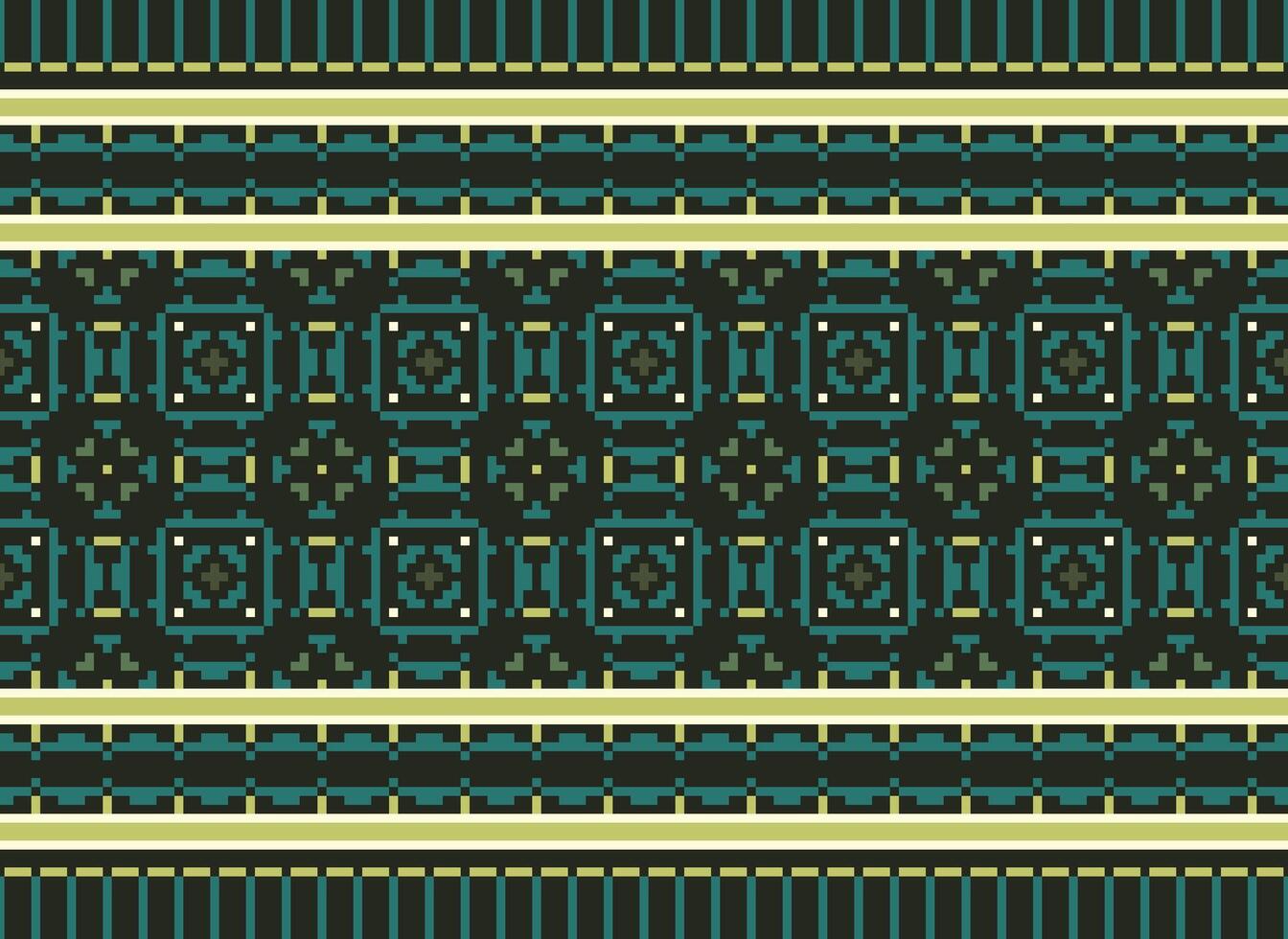 Beautiful floral cross stitch pattern.geometric ethnic oriental pattern traditional background.Aztec style abstract vector illustration.design for texture,fabric,clothing,wrapping,decoration,carpet.