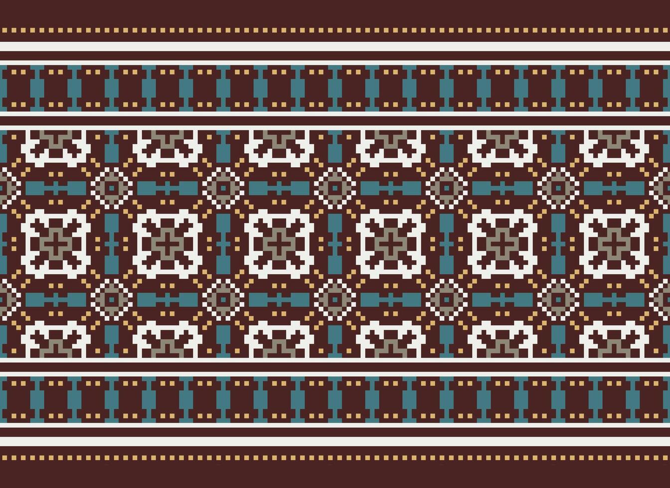 Beautiful floral cross stitch pattern.geometric ethnic oriental pattern traditional background.Aztec style abstract vector illustration.design for texture,fabric,clothing,wrapping,decoration,carpet.
