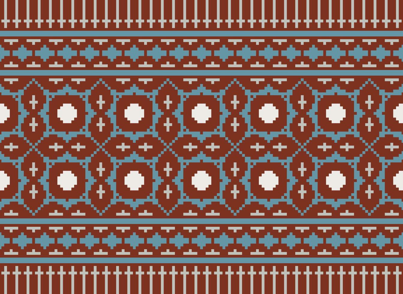 Beautiful floral cross stitch pattern.geometric ethnic oriental pattern traditional background.Aztec style abstract vector illustration.design for texture,fabric,clothing,wrapping,decoration,carpet.