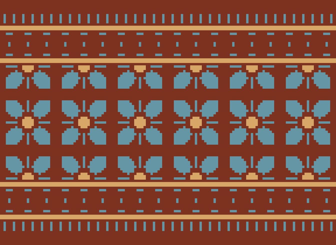 Beautiful floral cross stitch pattern.geometric ethnic oriental pattern traditional background.Aztec style abstract vector illustration.design for texture,fabric,clothing,wrapping,decoration,carpet.