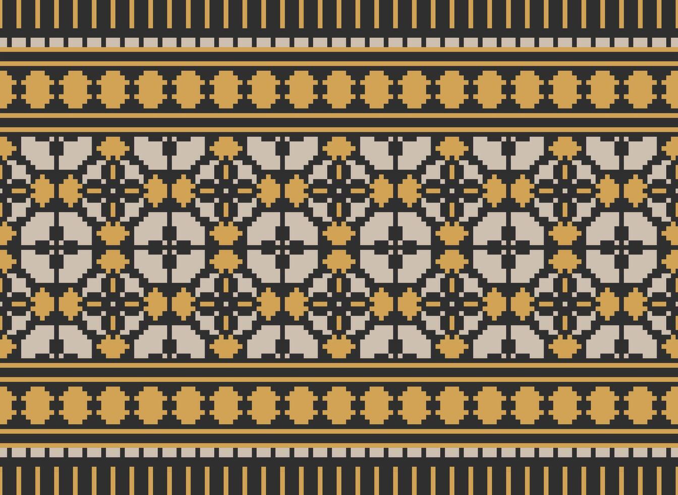 Beautiful floral cross stitch pattern.geometric ethnic oriental pattern traditional background.Aztec style abstract vector illustration.design for texture,fabric,clothing,wrapping,decoration,carpet.