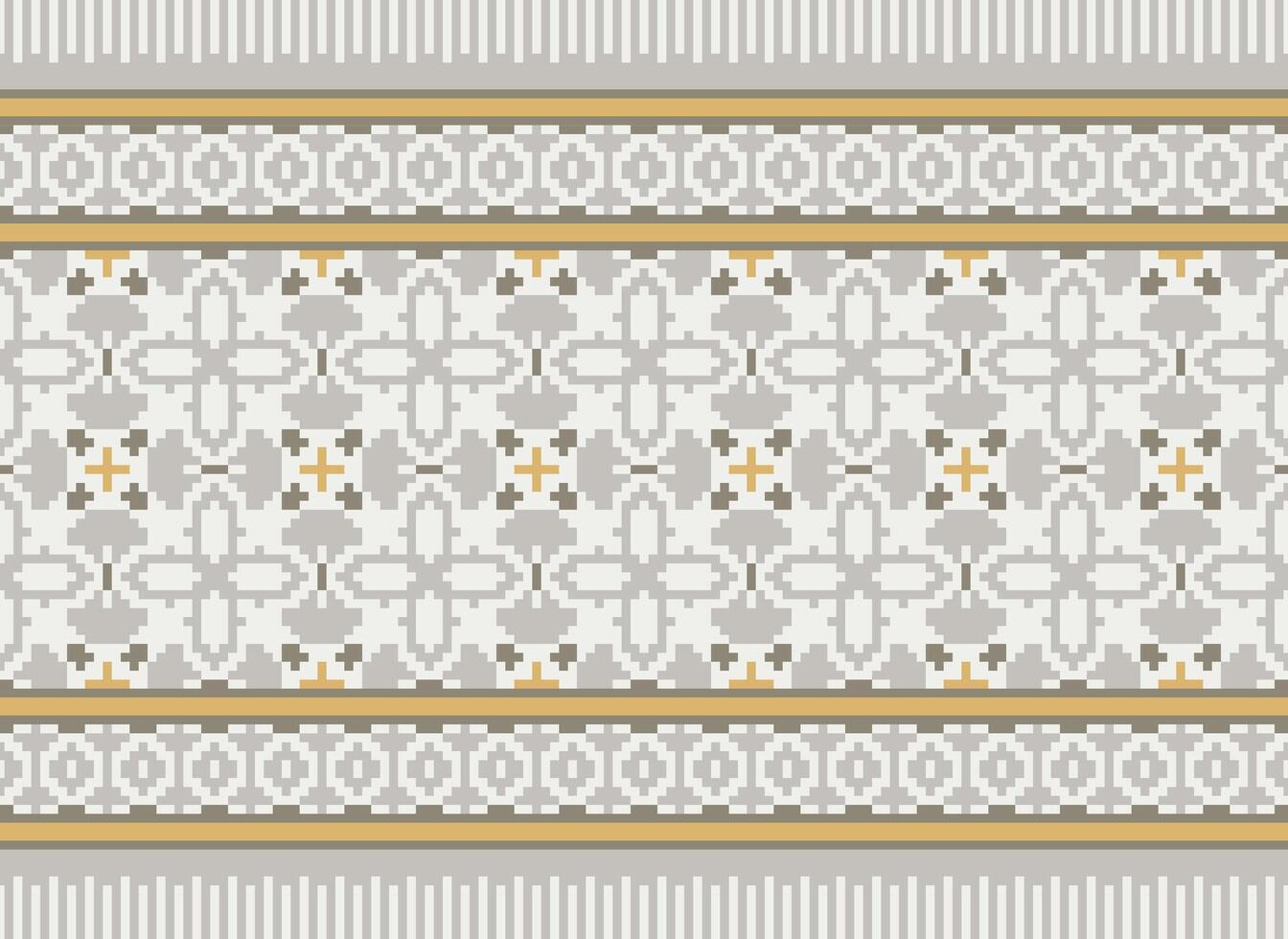 Beautiful floral cross stitch pattern.geometric ethnic oriental pattern traditional background.Aztec style abstract vector illustration.design for texture,fabric,clothing,wrapping,decoration,carpet.