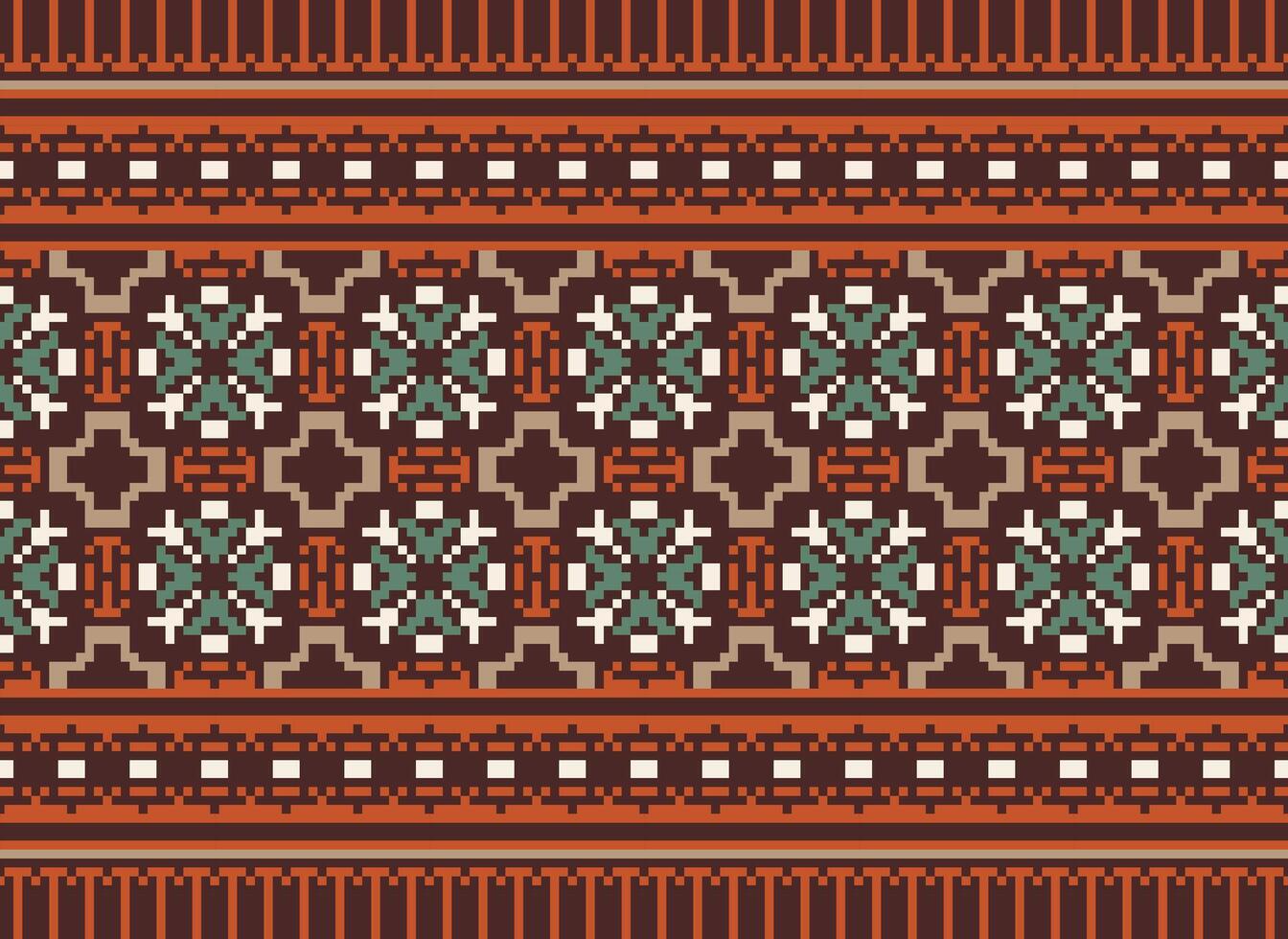 Beautiful floral cross stitch pattern.geometric ethnic oriental pattern traditional background.Aztec style abstract vector illustration.design for texture,fabric,clothing,wrapping,decoration,carpet.