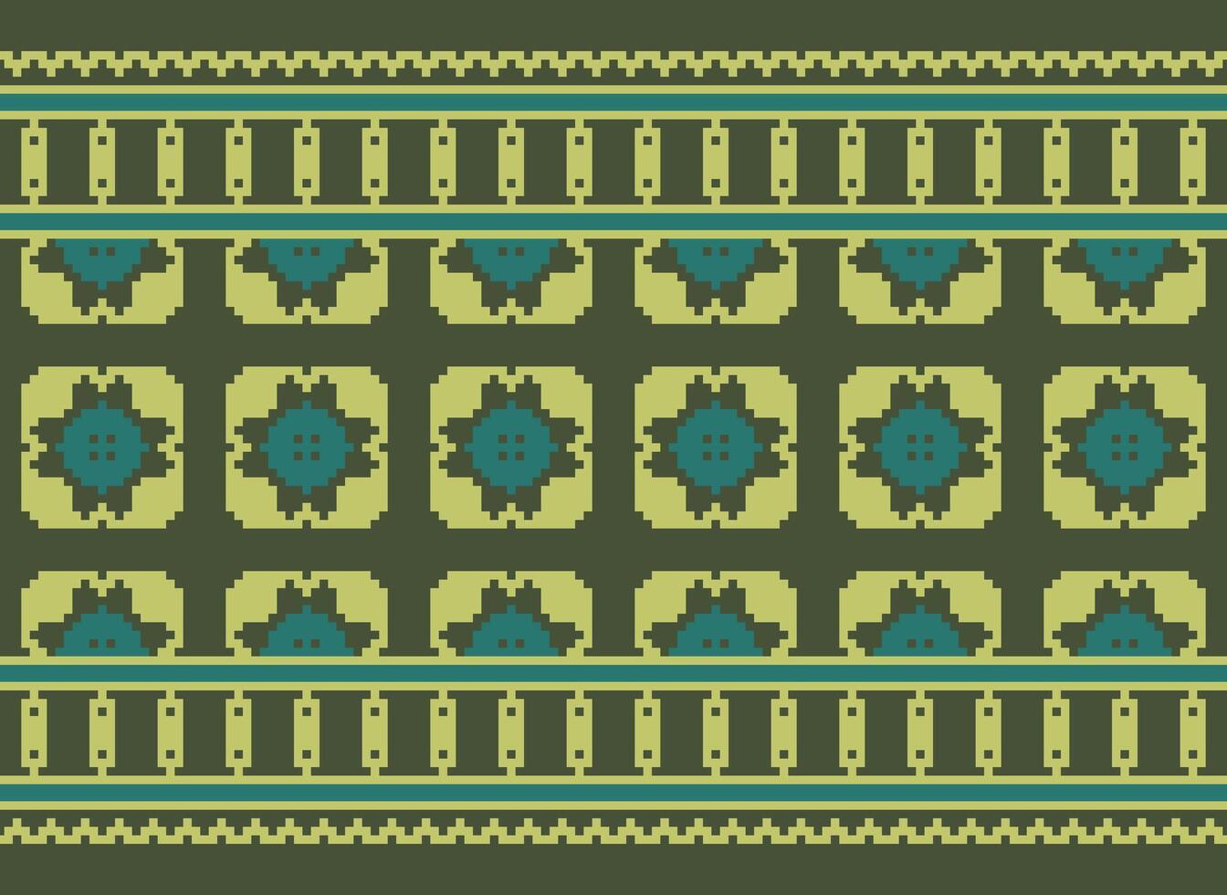 Beautiful floral cross stitch pattern.geometric ethnic oriental pattern traditional background.Aztec style abstract vector illustration.design for texture,fabric,clothing,wrapping,decoration,carpet.