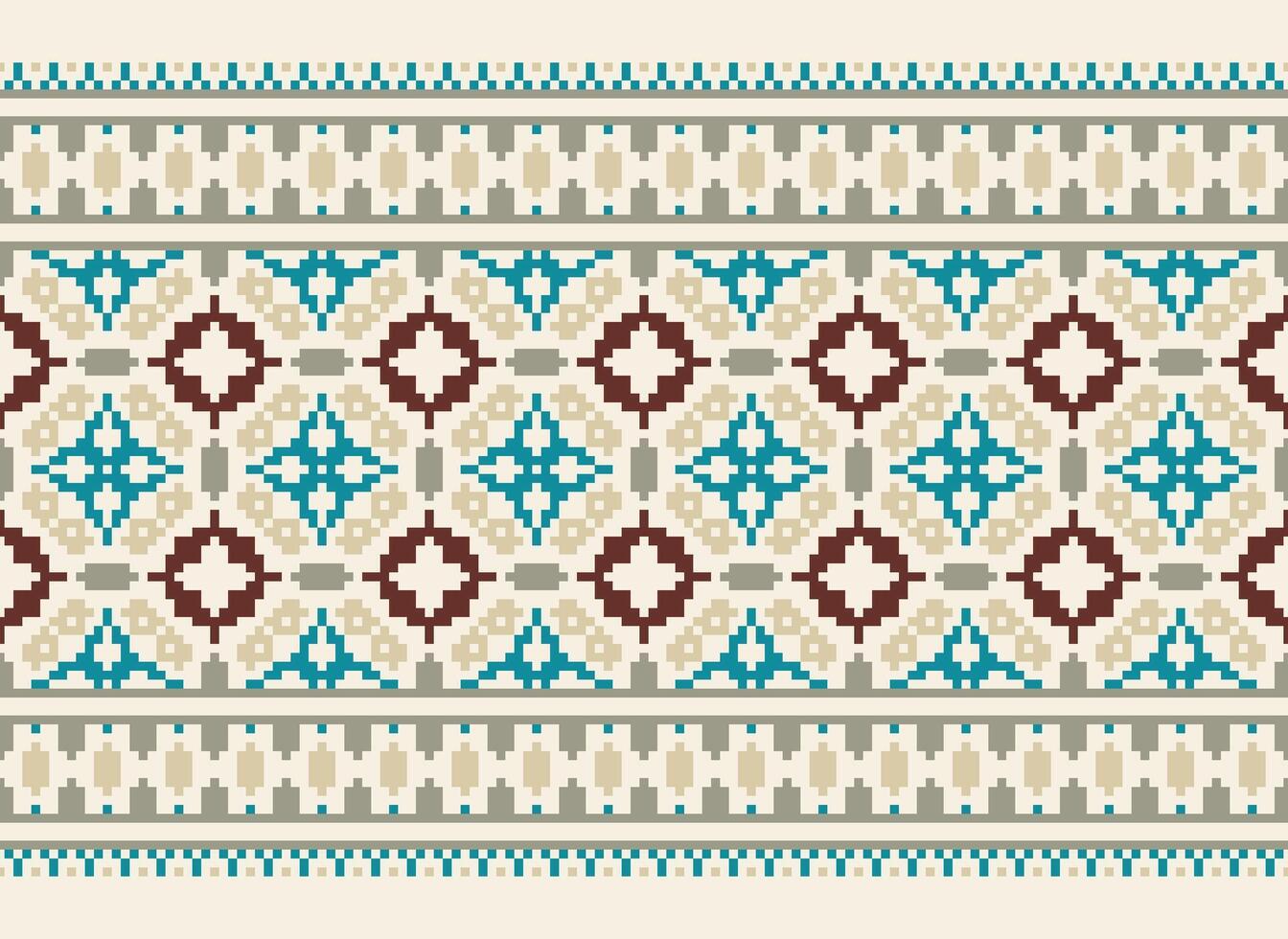 Beautiful floral cross stitch pattern.geometric ethnic oriental pattern traditional background.Aztec style abstract vector illustration.design for texture,fabric,clothing,wrapping,decoration,carpet.