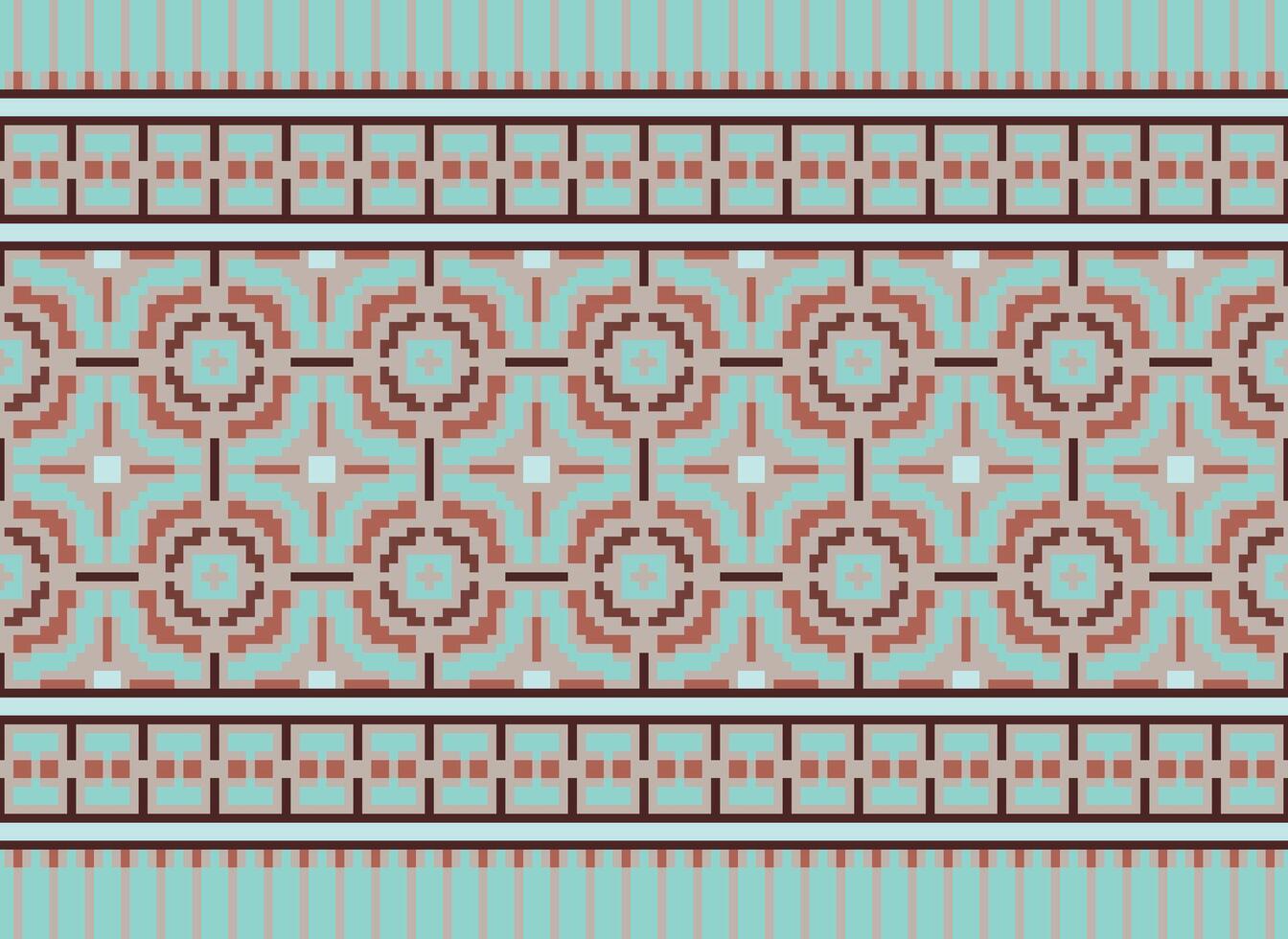 Beautiful floral cross stitch pattern.geometric ethnic oriental pattern traditional background.Aztec style abstract vector illustration.design for texture,fabric,clothing,wrapping,decoration,carpet.
