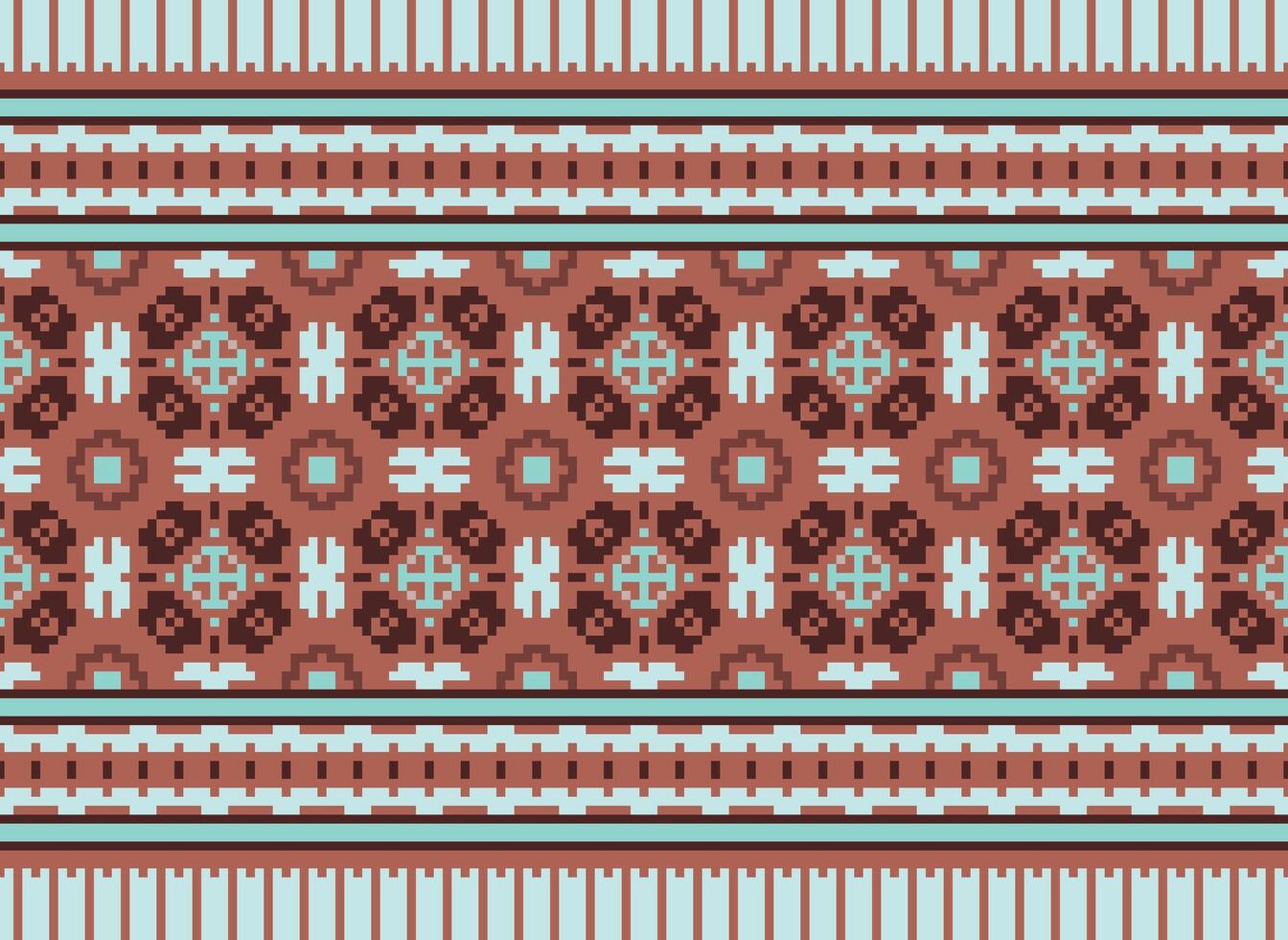 Beautiful floral cross stitch pattern.geometric ethnic oriental pattern traditional background.Aztec style abstract vector illustration.design for texture,fabric,clothing,wrapping,decoration,carpet.