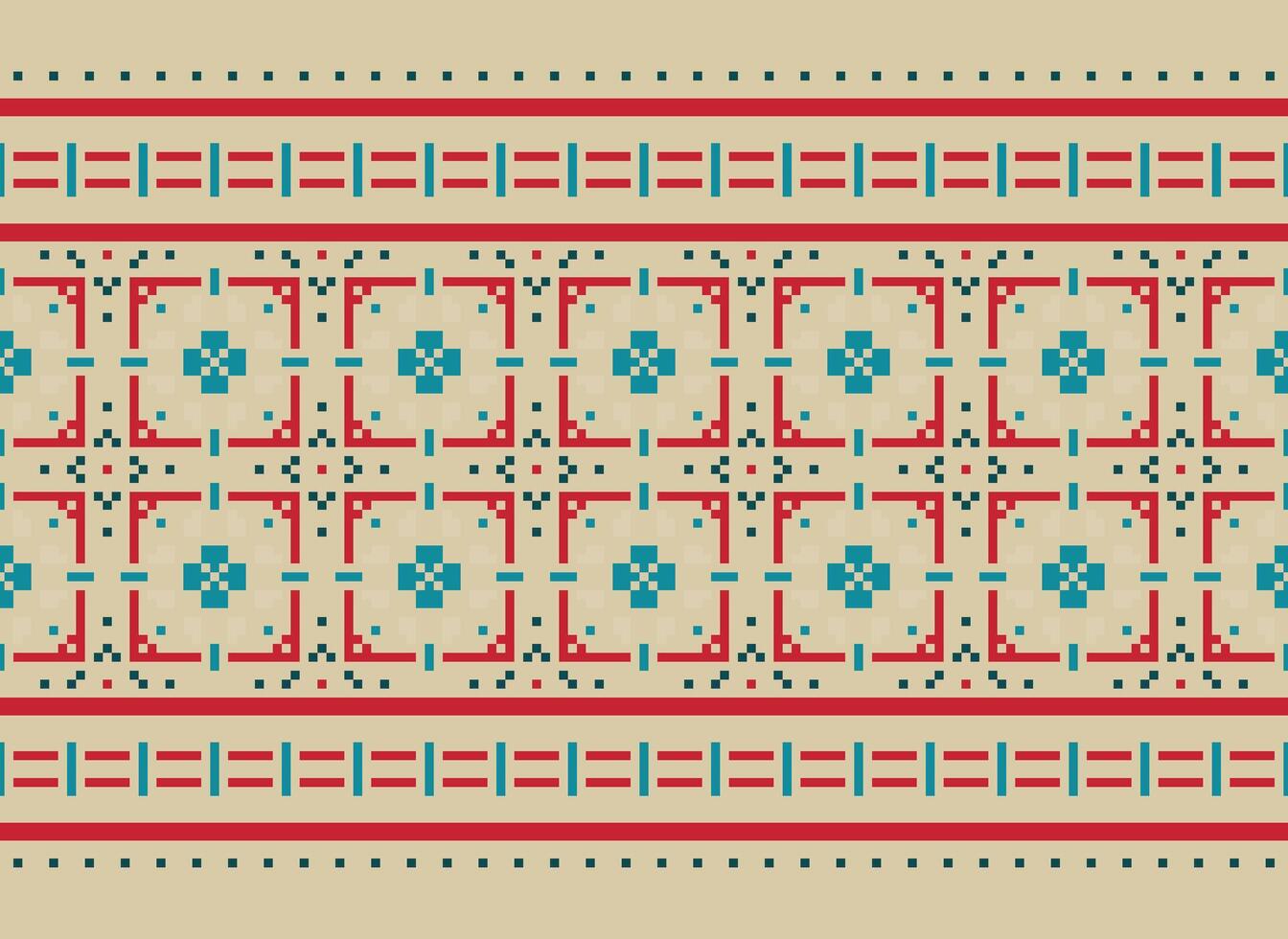 Beautiful floral cross stitch pattern.geometric ethnic oriental pattern traditional background.Aztec style abstract vector illustration.design for texture,fabric,clothing,wrapping,decoration,carpet.