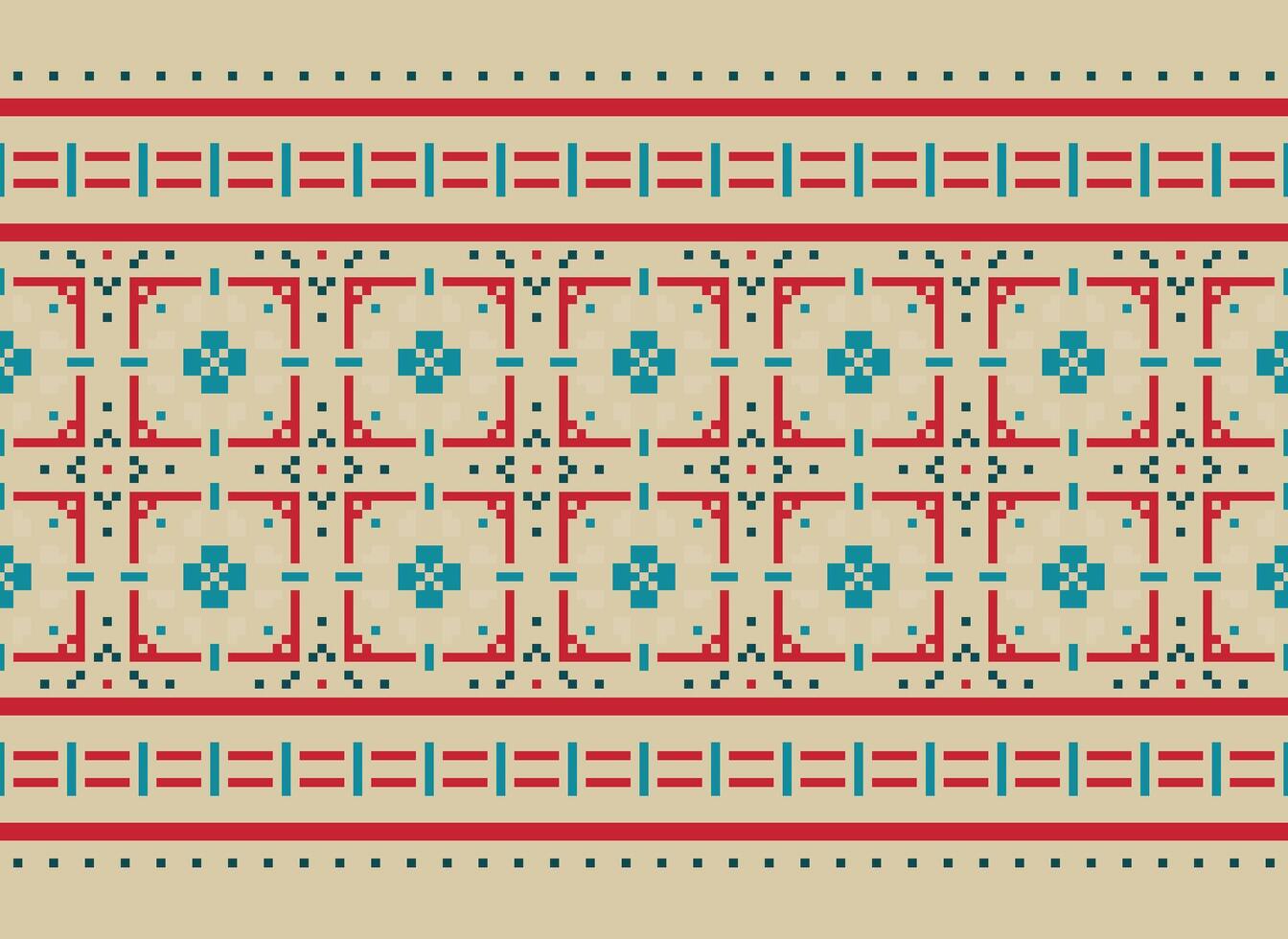 Beautiful floral cross stitch pattern.geometric ethnic oriental pattern traditional background.Aztec style abstract vector illustration.design for texture,fabric,clothing,wrapping,decoration,carpet.